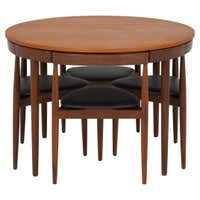 Rosewood Dining Table with Nested Chairs by Hans Olsen at 1stDibs ...