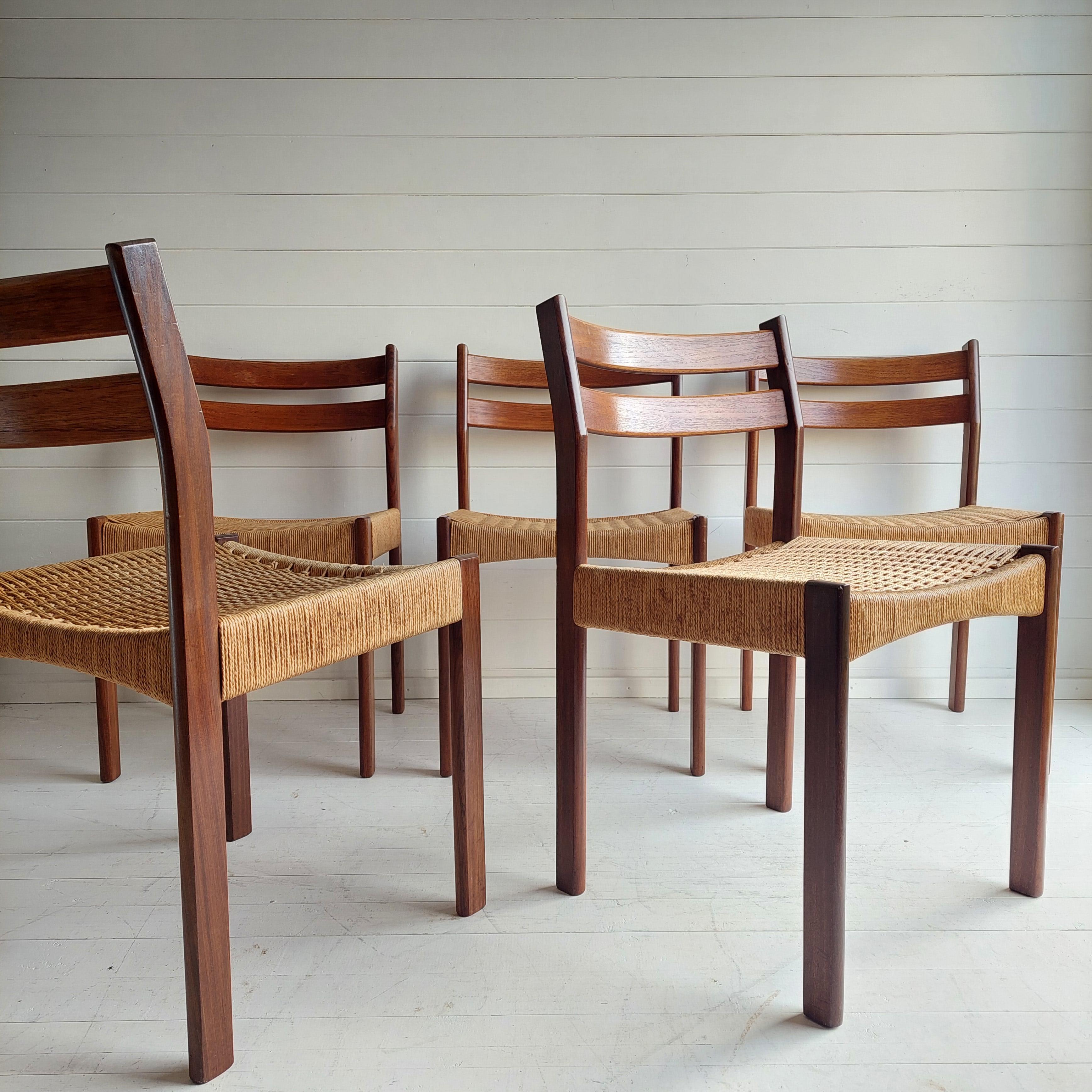 Scandinavian Modern Danish Dining Chairs By Arne Hovmand Olsen For Mogens Kold, 1960s, Set Of 5