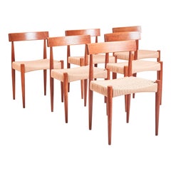 Danish Dining Chairs by Arne Hovmand Olsen for Mogens Kold, 1960s, Set of 6 Danish Dining Chairs by Arne Hovmand Olsen for Mogens Kold, 1960s, Set of 6