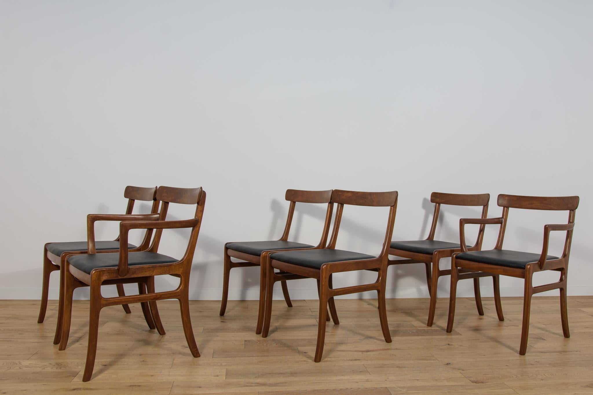 Woodwork Danish Dining Chairs by Ole Wanscher for Poul Jeppesens Furniture Factory, 1960 For Sale