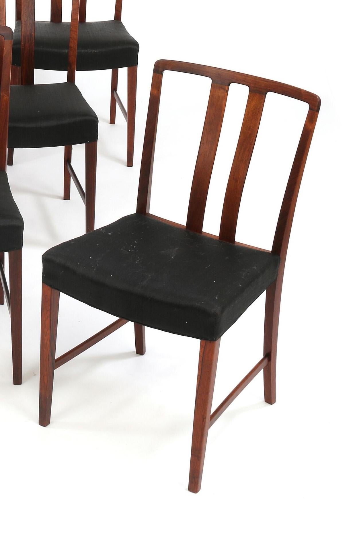 Danish Dining Chairs designed by Erik Kolling Andersen & made by Peder Pedersen In Good Condition For Sale In London, GB