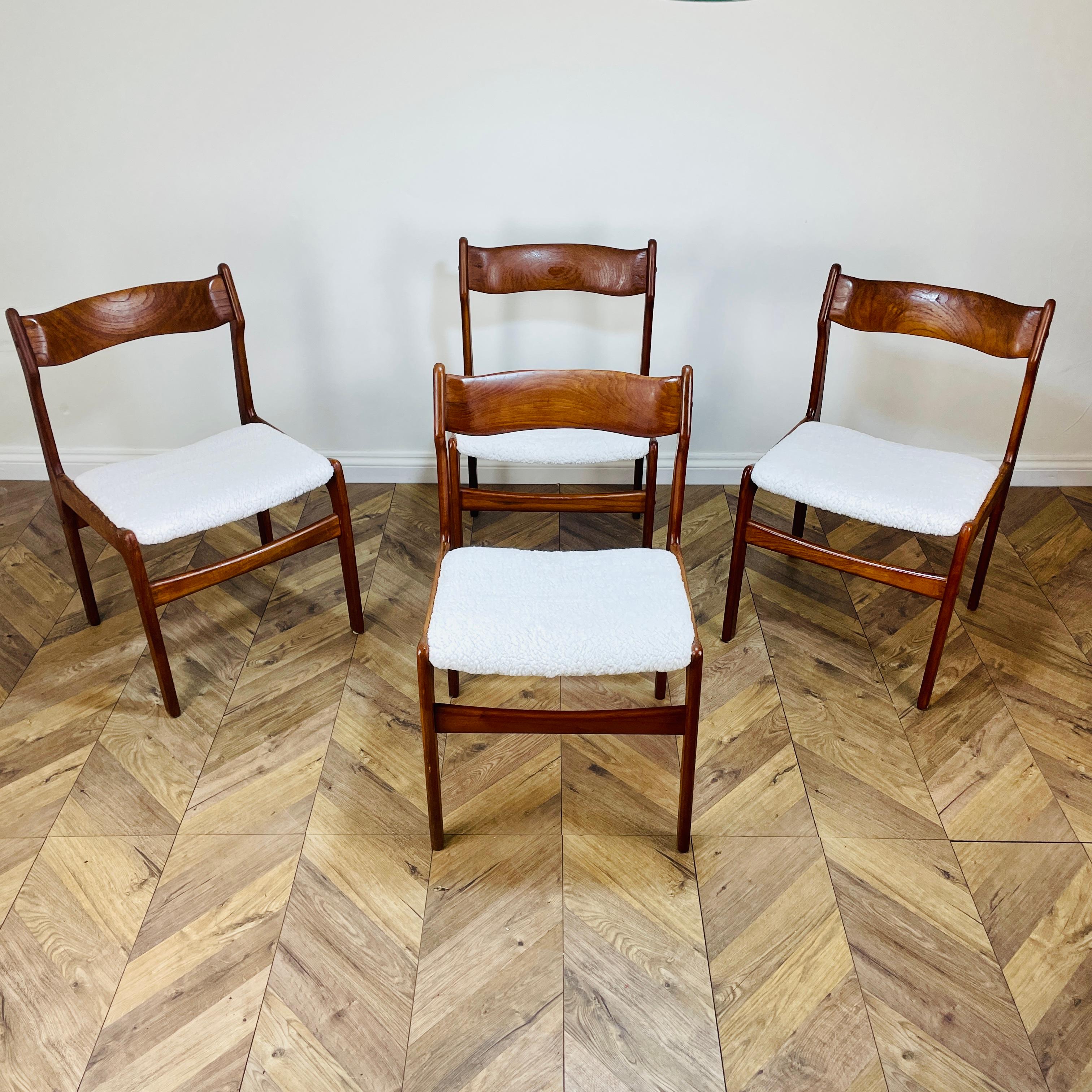 Danish Dining Chairs, Erik Buch Inspired, 1970s, Set of 4 4