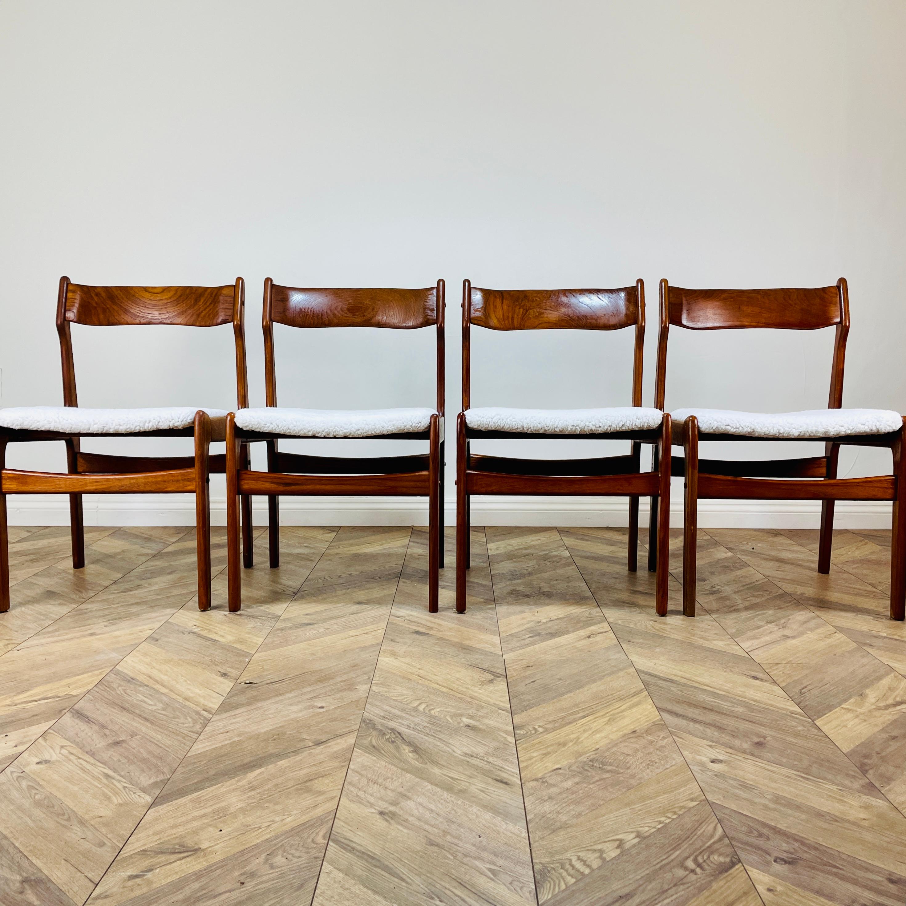 Danish Dining Chairs, Erik Buch Inspired, 1970s, Set of 4 5