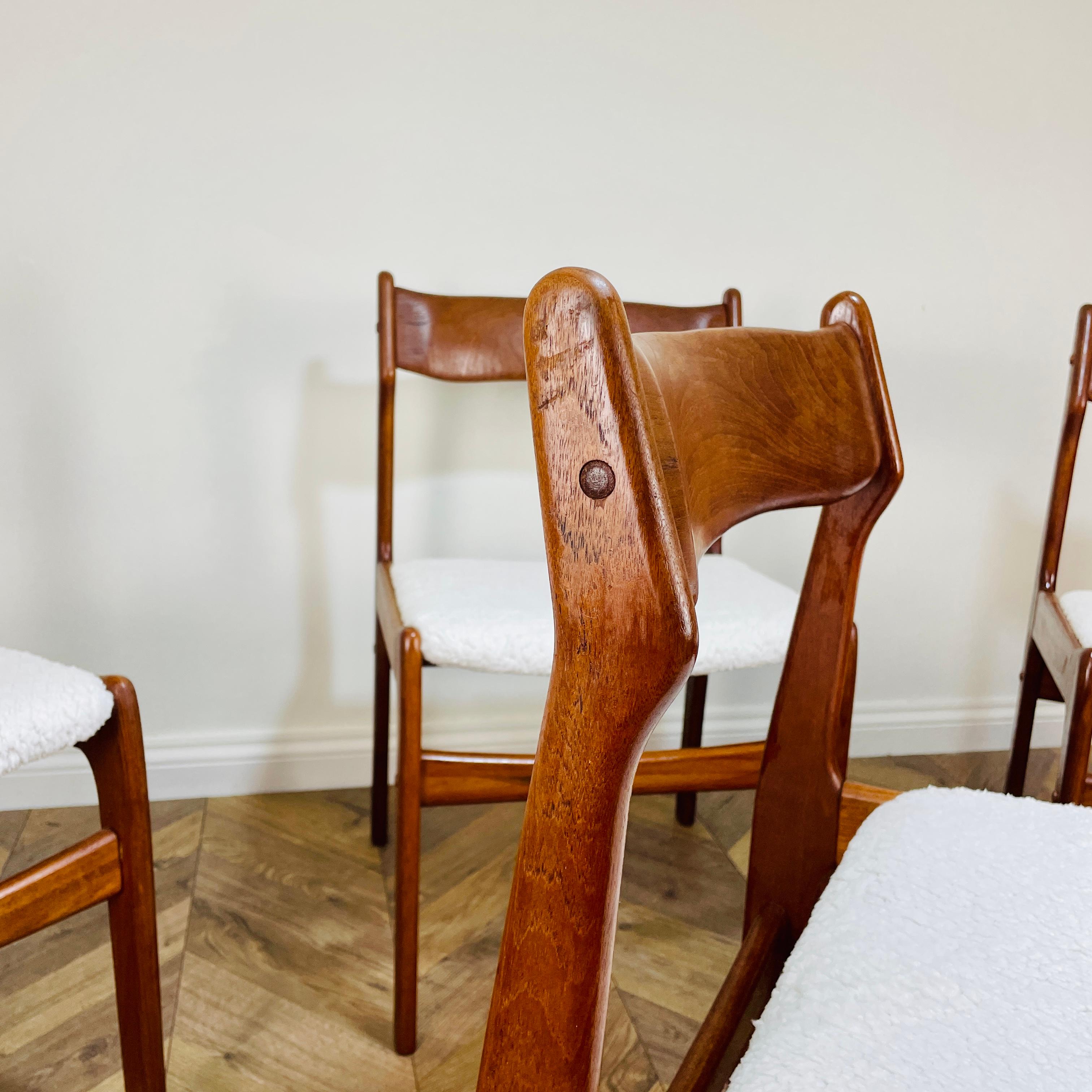 Danish Dining Chairs, Erik Buch Inspired, 1970s, Set of 4 11