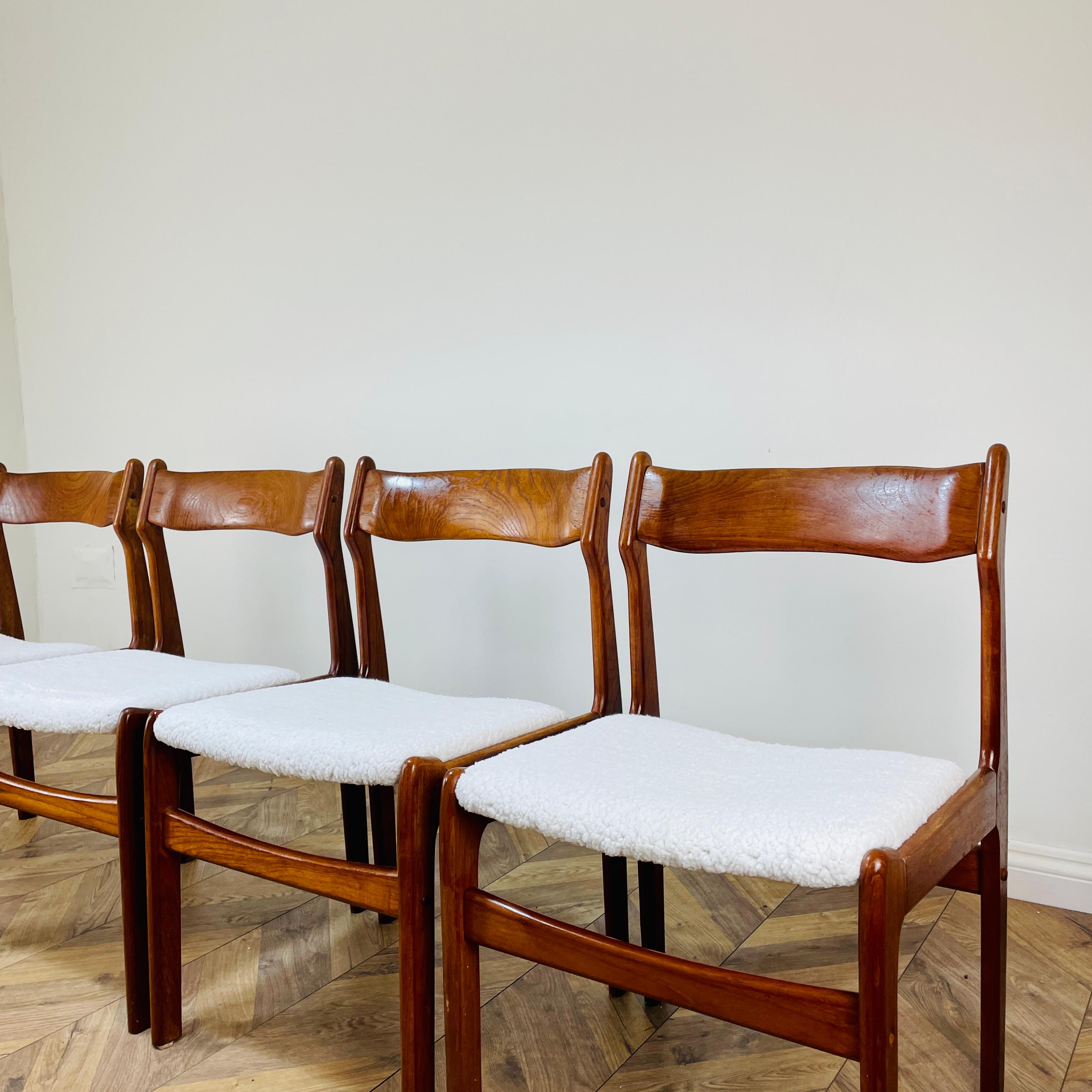Danish Dining Chairs, Erik Buch Inspired, 1970s, Set of 4 13