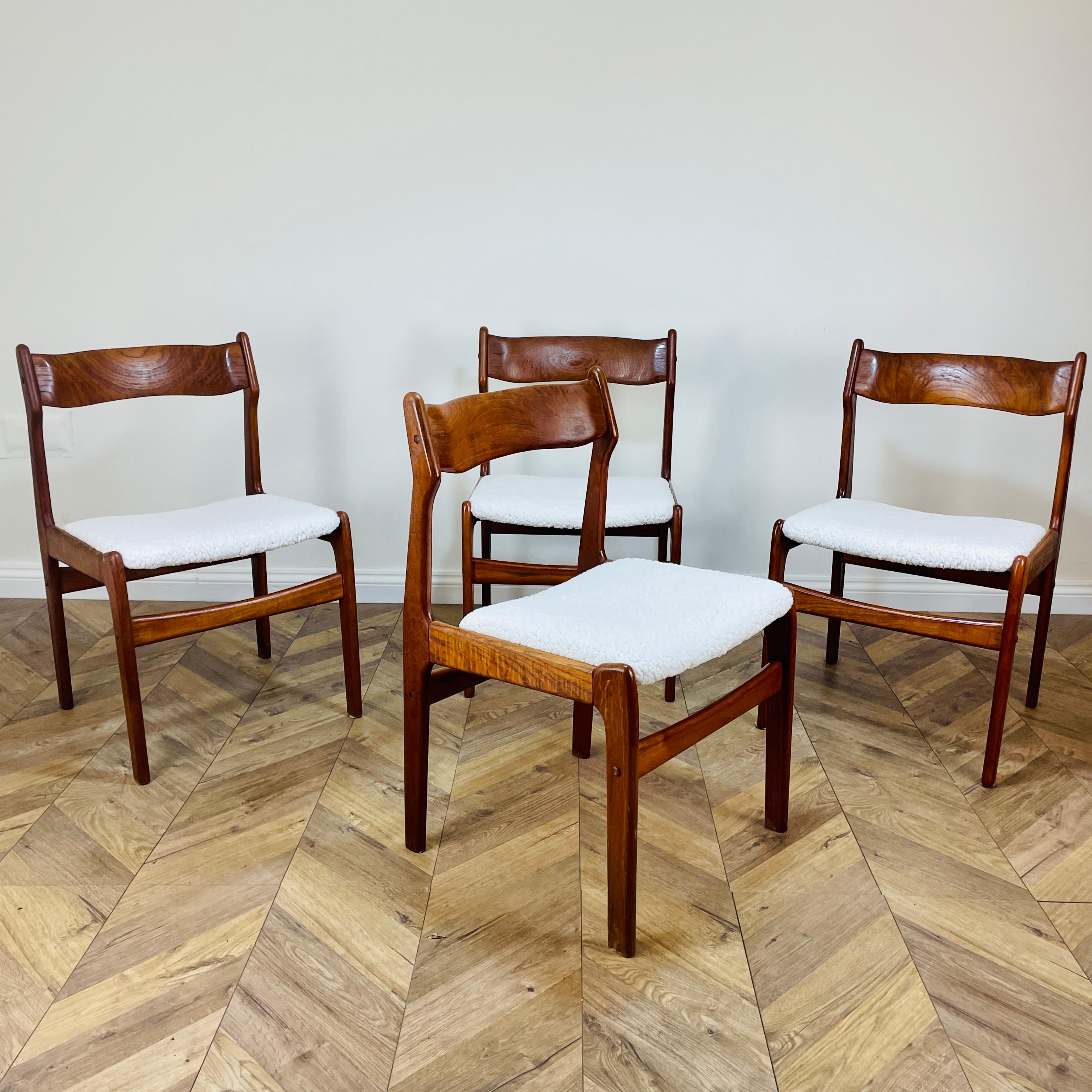 Danish Dining Chairs, Erik Buch Inspired, 1970s, Set of 4 In Good Condition In Ely, GB