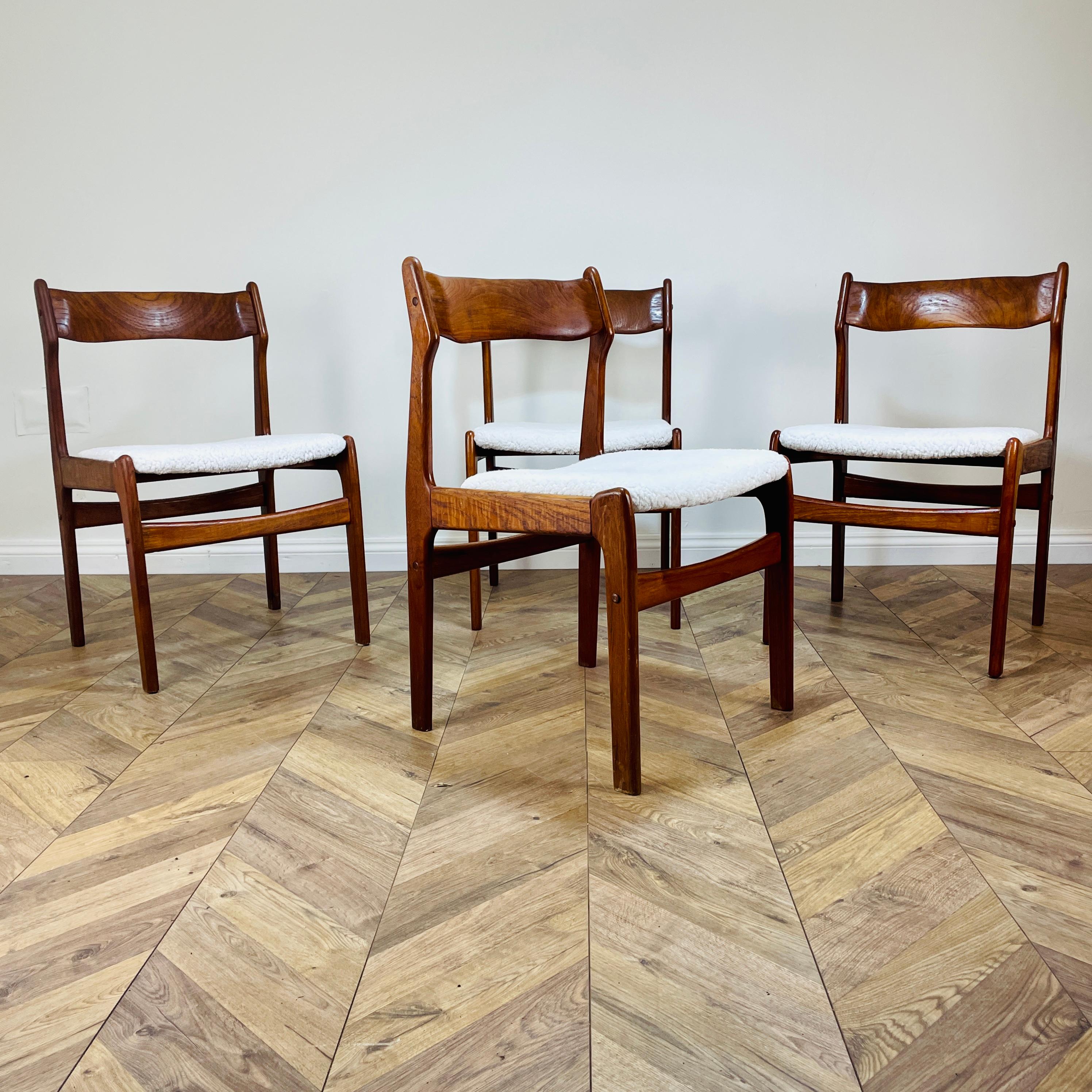 Danish Dining Chairs, Erik Buch Inspired, 1970s, Set of 4 2
