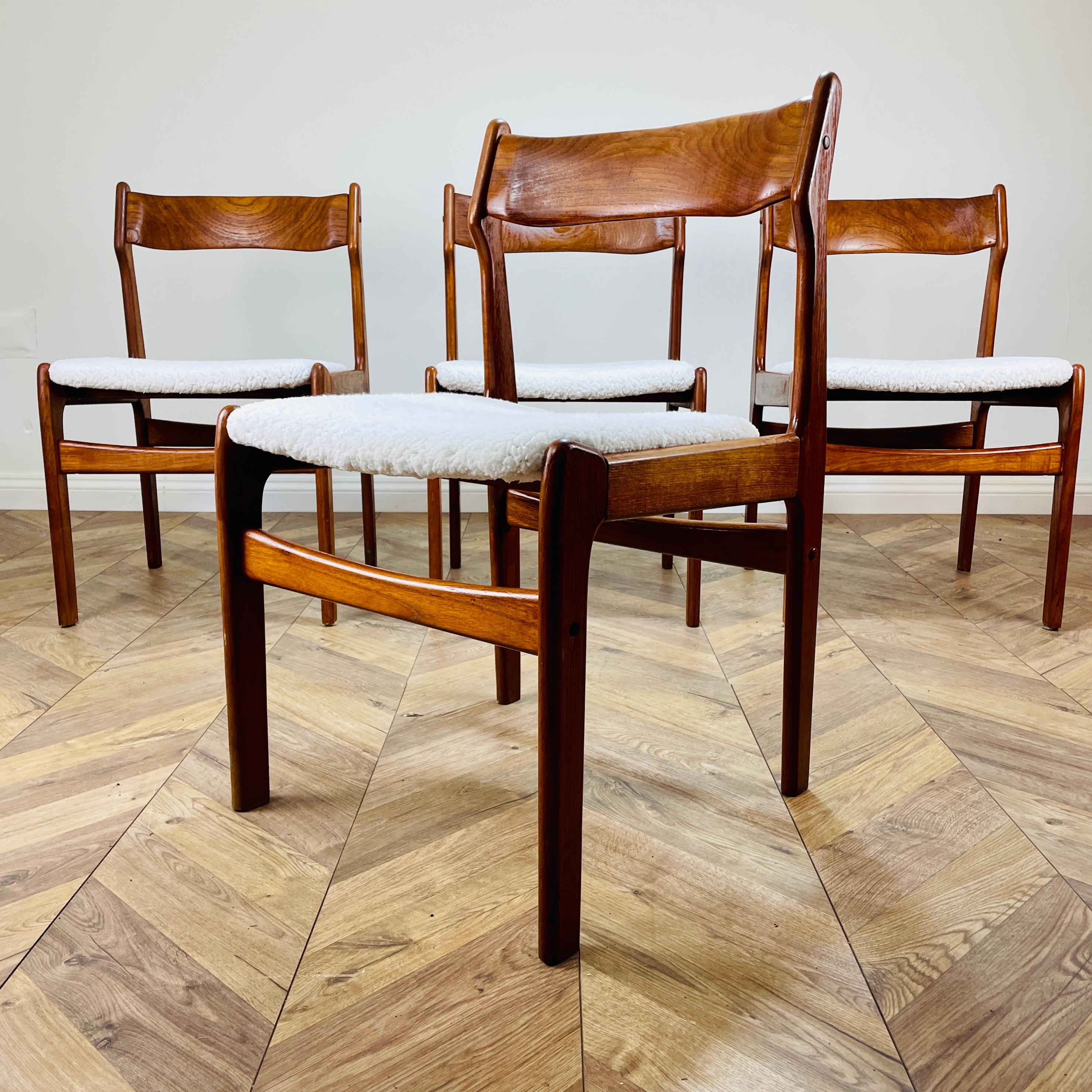 Danish Dining Chairs, Erik Buch Inspired, 1970s, Set of 4 3