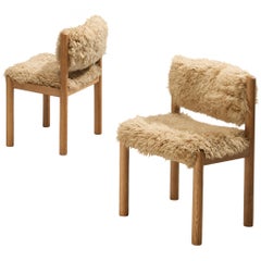 Danish Dining Chairs in Oak and Sheepskin