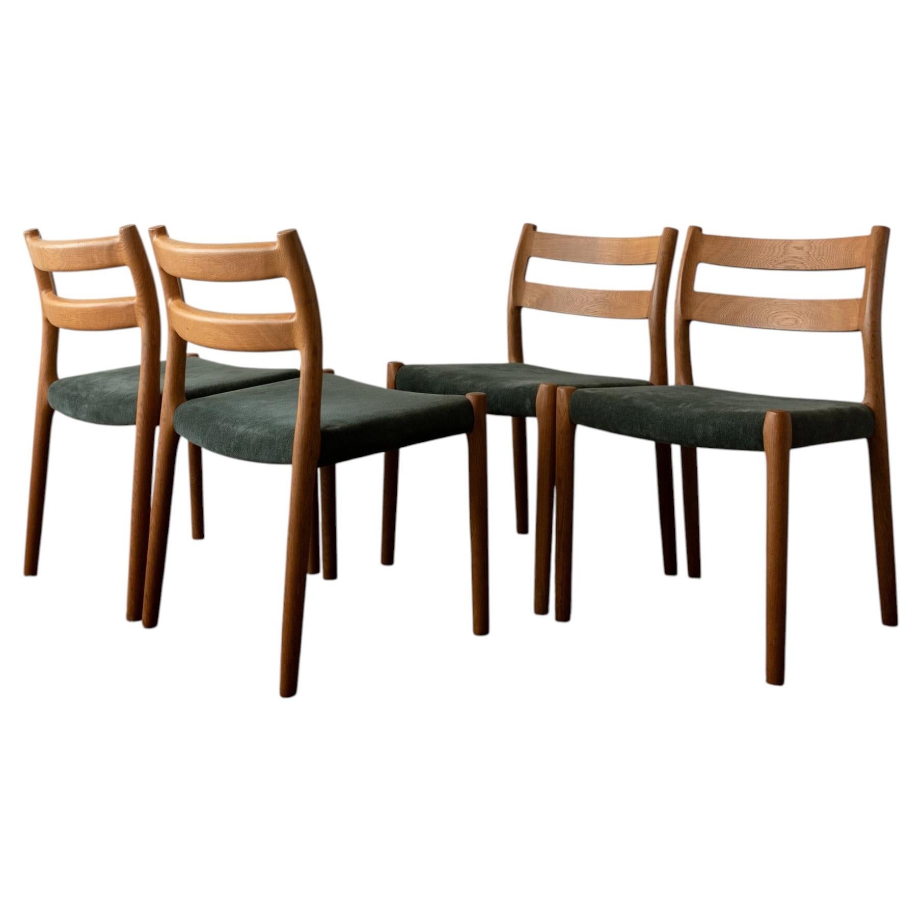 Danish Dining Chairs Model 84 by Niels O. Møller for J.L. Møllers 1960s Set of 4
