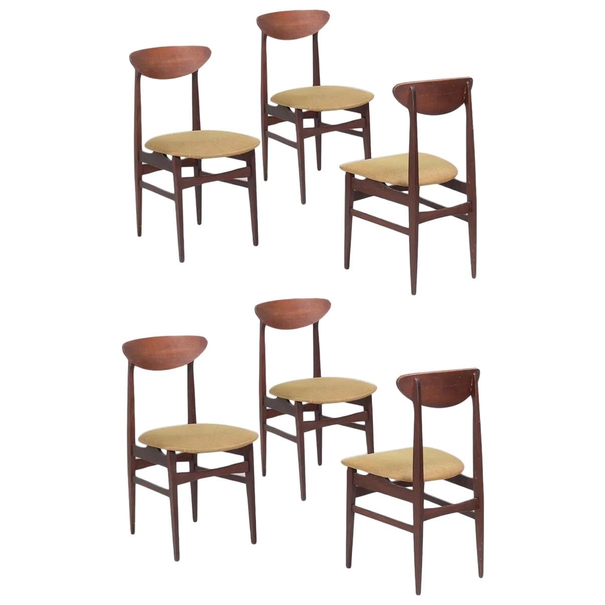 Danish Teak Dining Chairs, set of 6