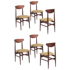 Retro Danish Teak Dining Chairs, set of 6