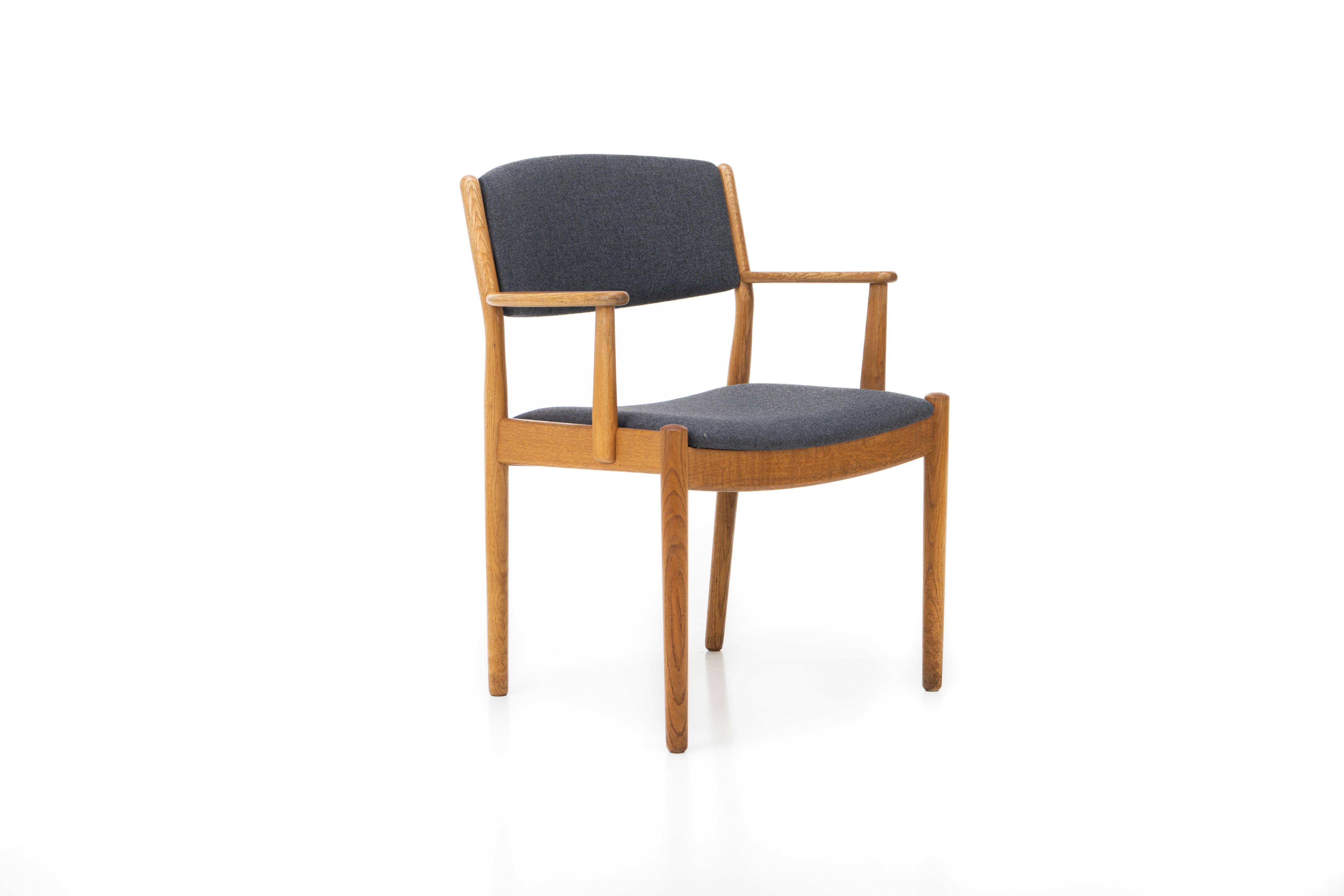 Danish Dining Chairs with Armrests by Poul Volther for FDB Møbler, Denmark, 1960 For Sale 4