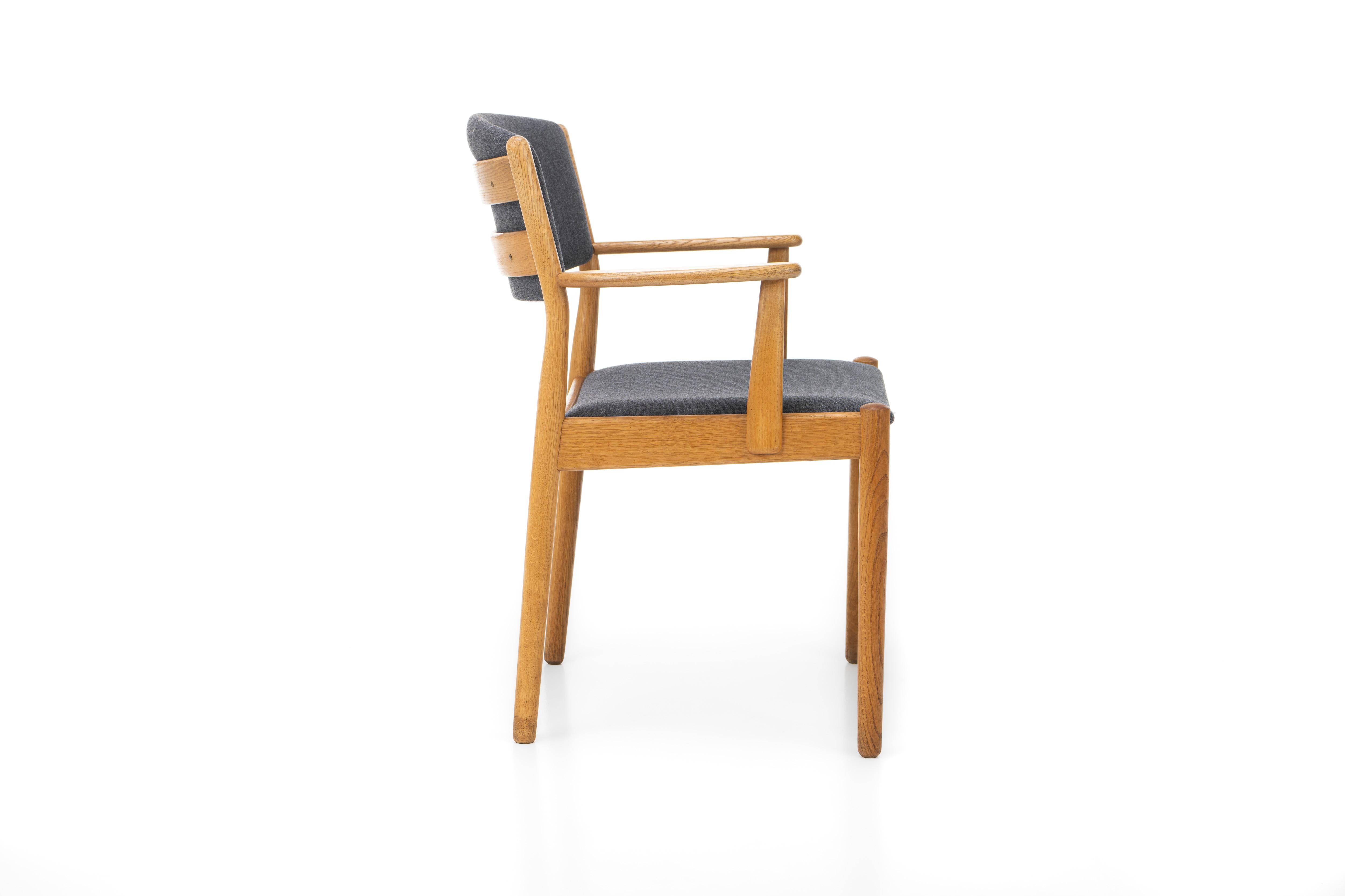 Danish Dining Chairs with Armrests by Poul Volther for FDB Møbler, Denmark, 1960 For Sale 5