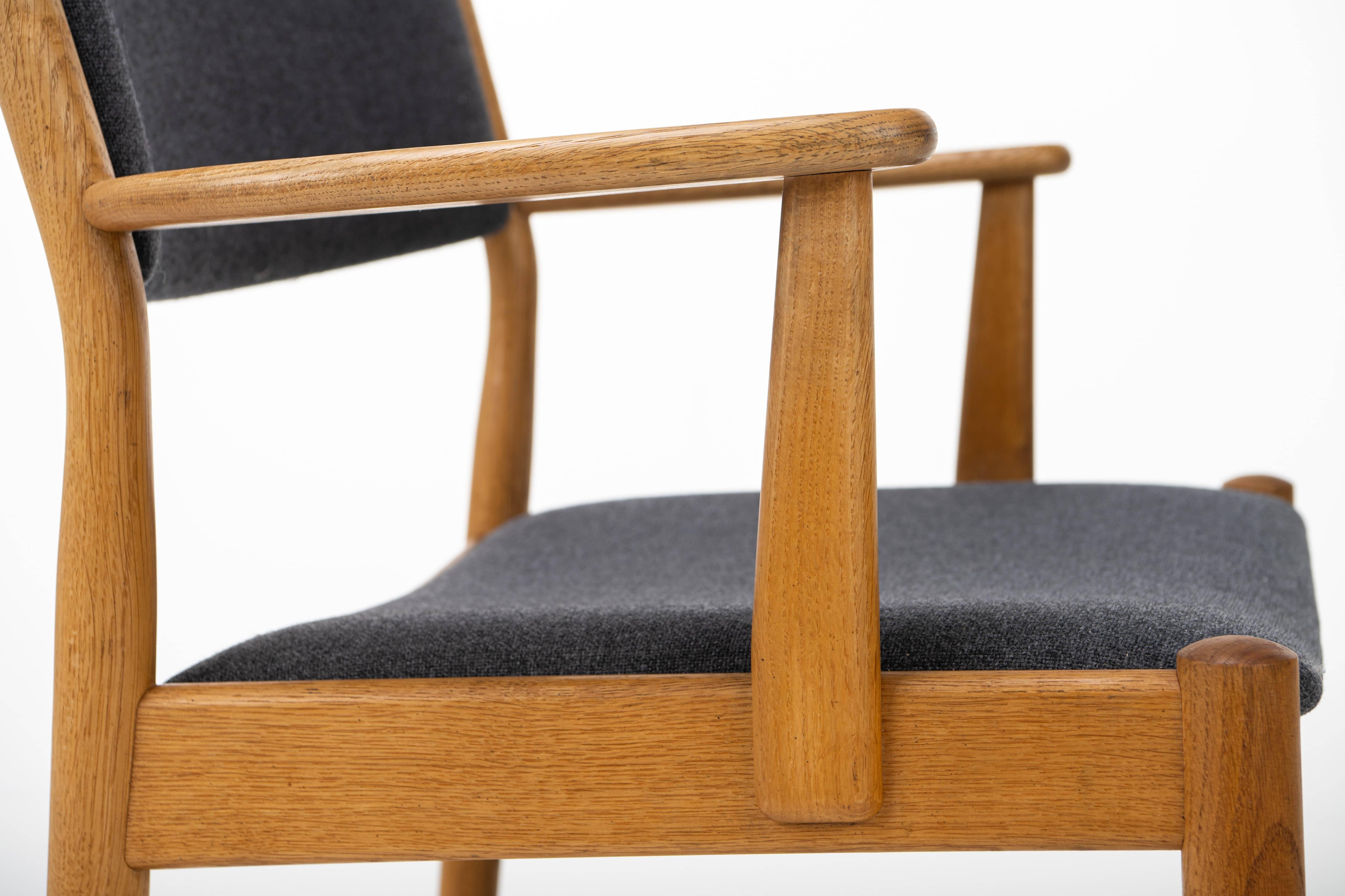 Danish Dining Chairs with Armrests by Poul Volther for FDB Møbler, Denmark, 1960 For Sale 7