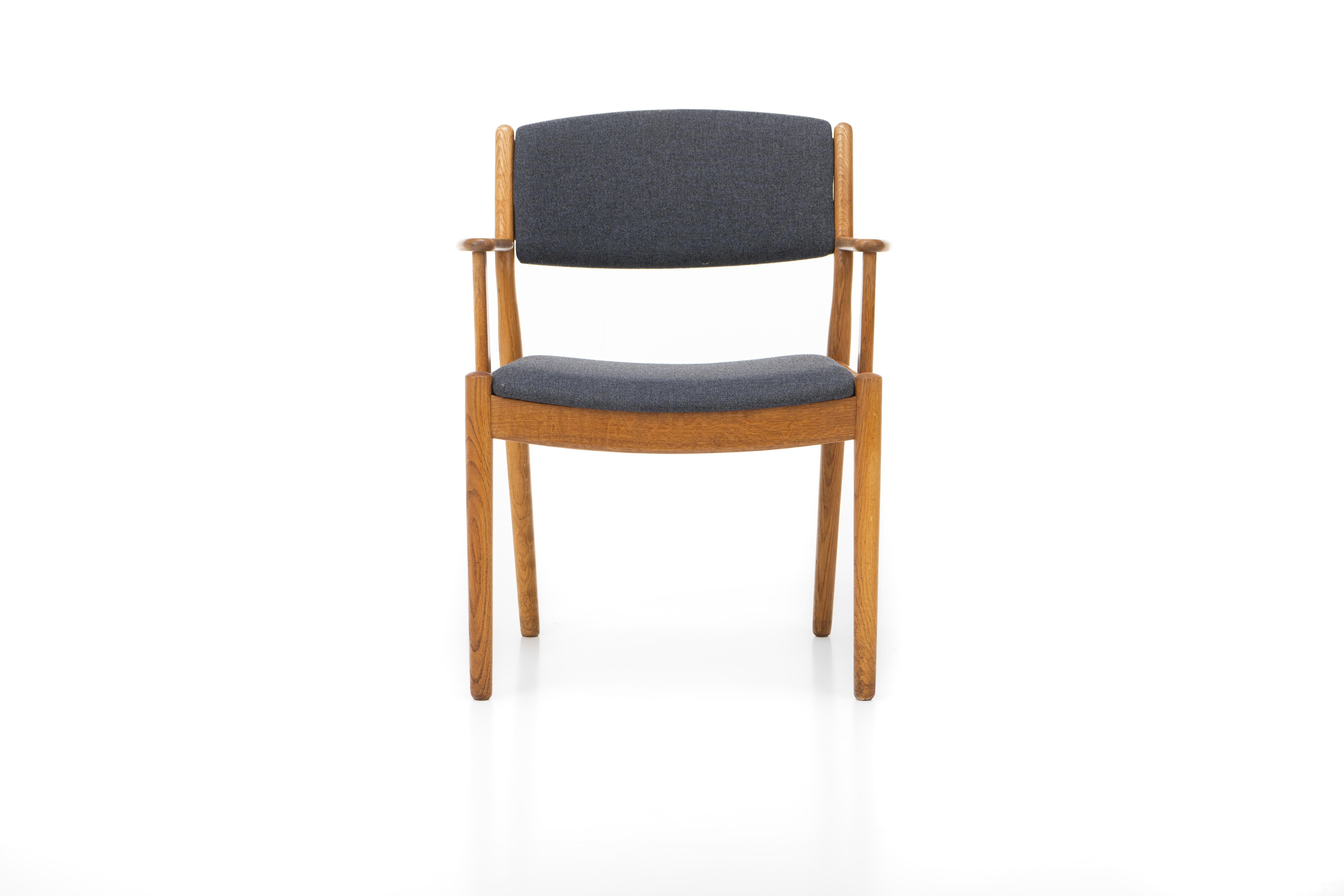 Danish Dining Chairs with Armrests by Poul Volther for FDB Møbler, Denmark, 1960 For Sale 3