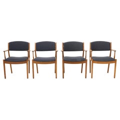 Danish Dining Chairs with Armrests by Poul Volther for FDB Møbler, Denmark, 1960