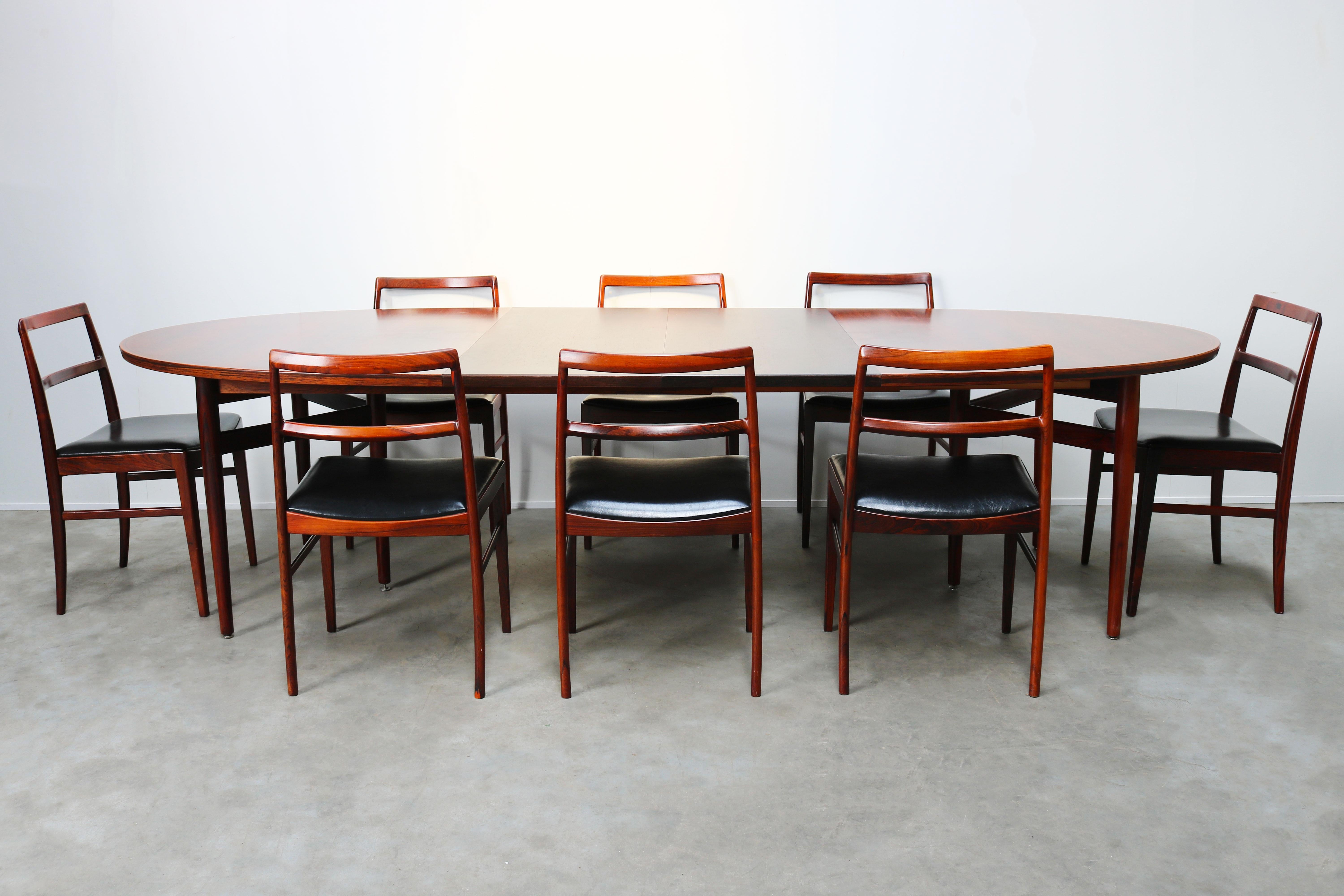 Danish Dining Room Set by Arne Vodder for Sibast Model: 212 Model: 430 Rosewood 3