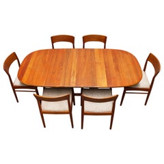 Danish Dining Room Set by Kai Kristiansen for Korup Stolefabrik Solid Teak, 1950