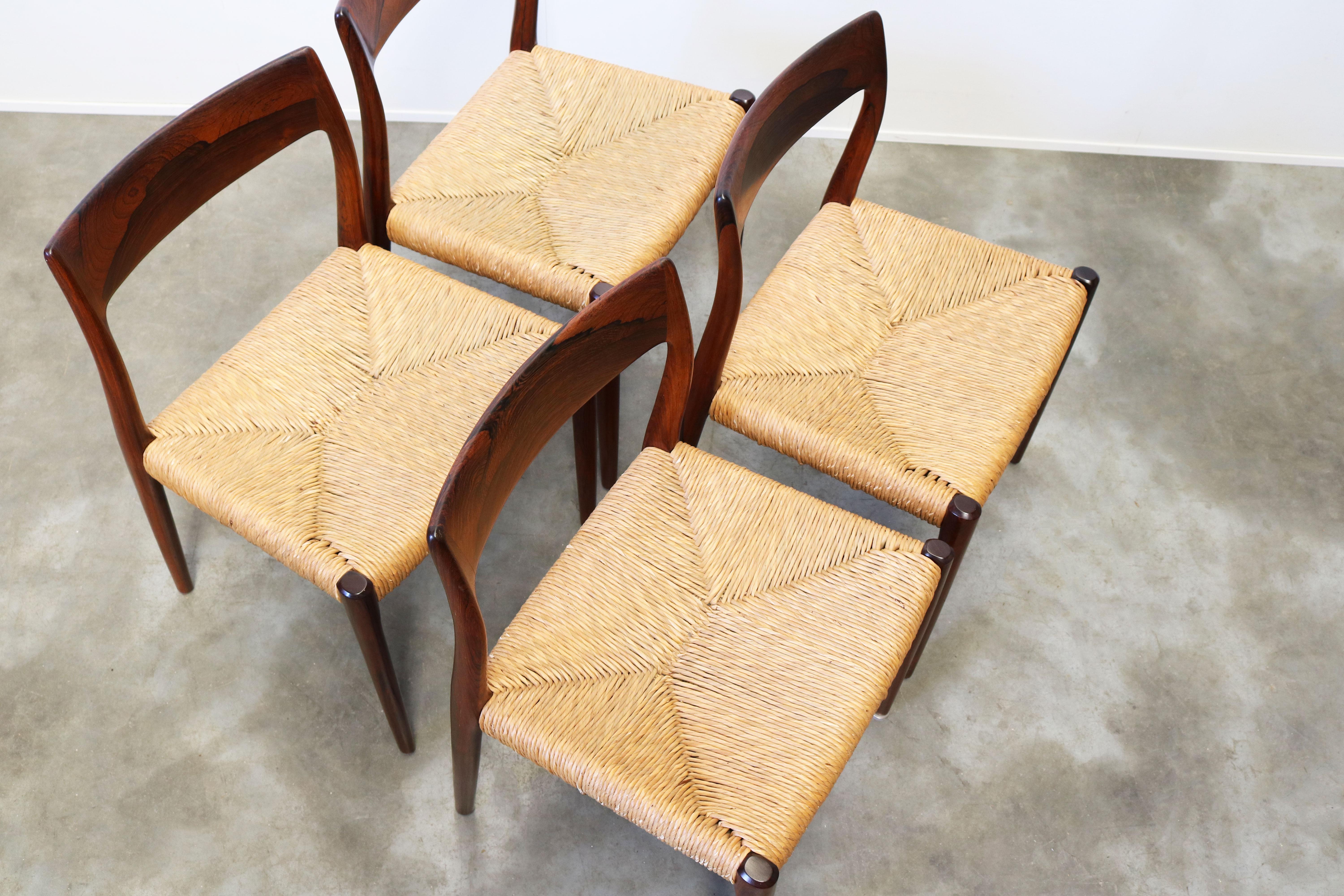 Danish Dining Room Set by Niels Otto Moller in Rosewood Model 77 Chairs, 1950s 3