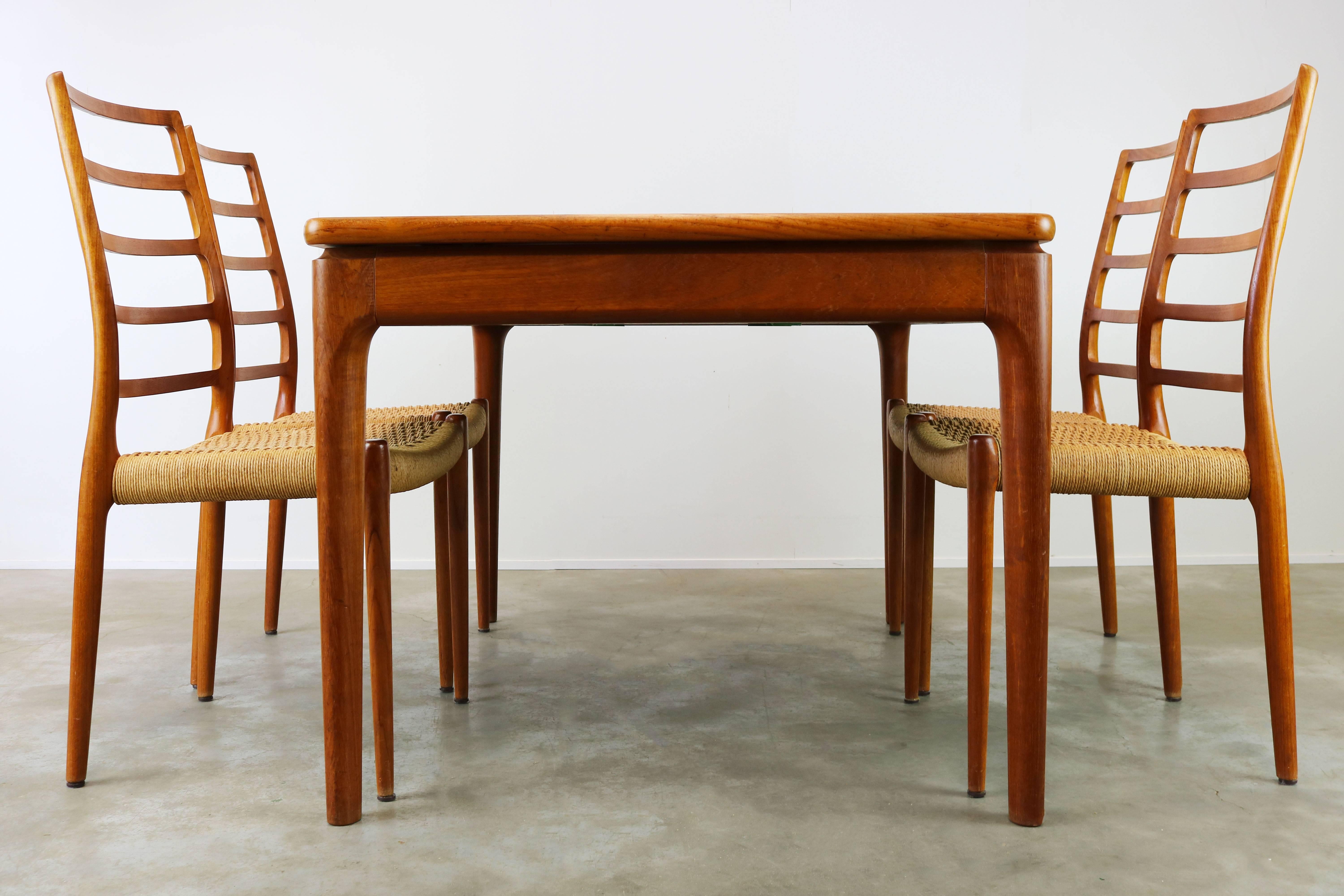 Danish Dining Room Set by Niels Otto Moller Model 82 Chairs and Glostrup Table 4