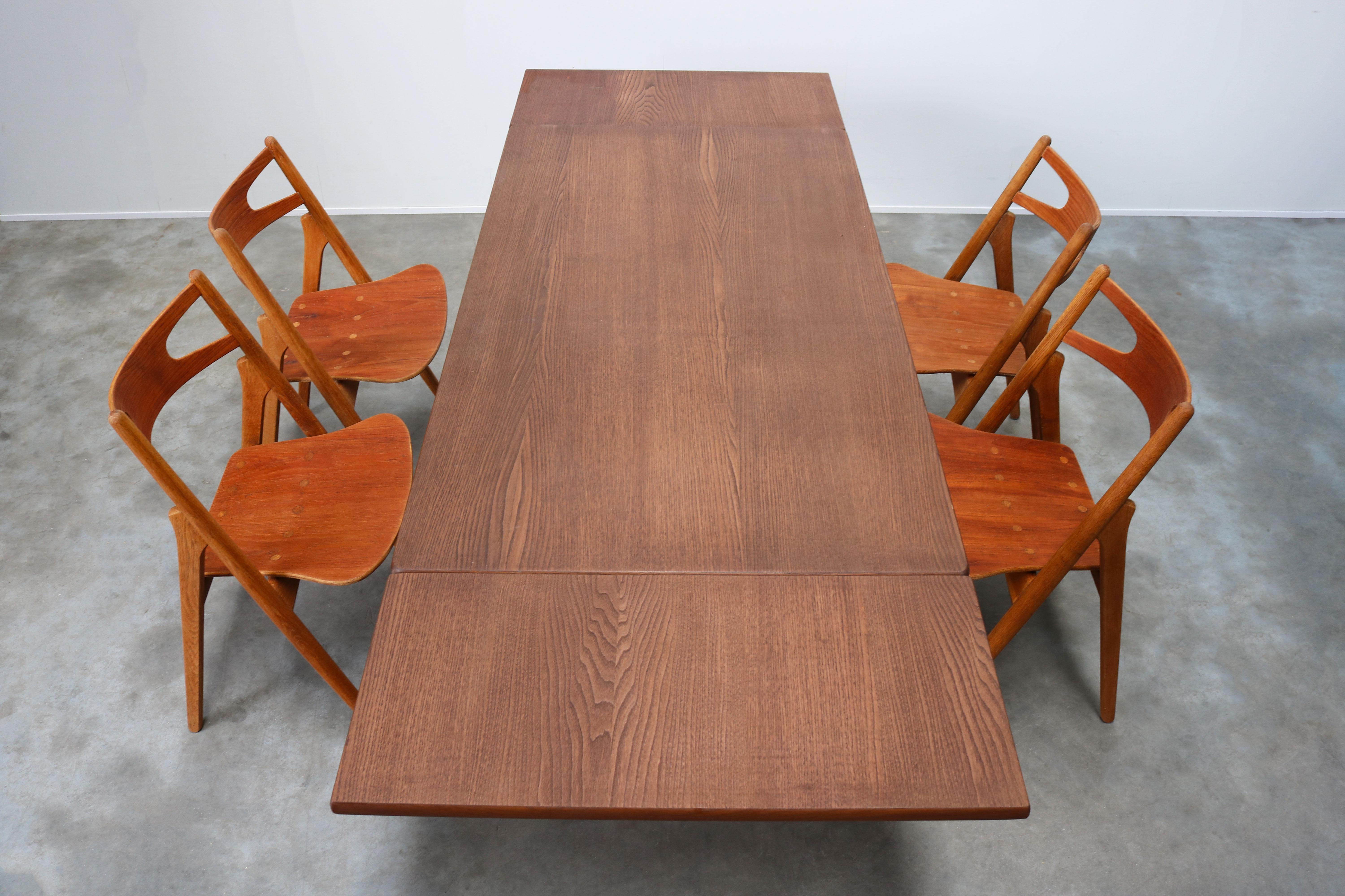 Danish Dining Room Set Hans J Wegner for Andreas Tuck CH29 Sawbuck AT-309 Table 8