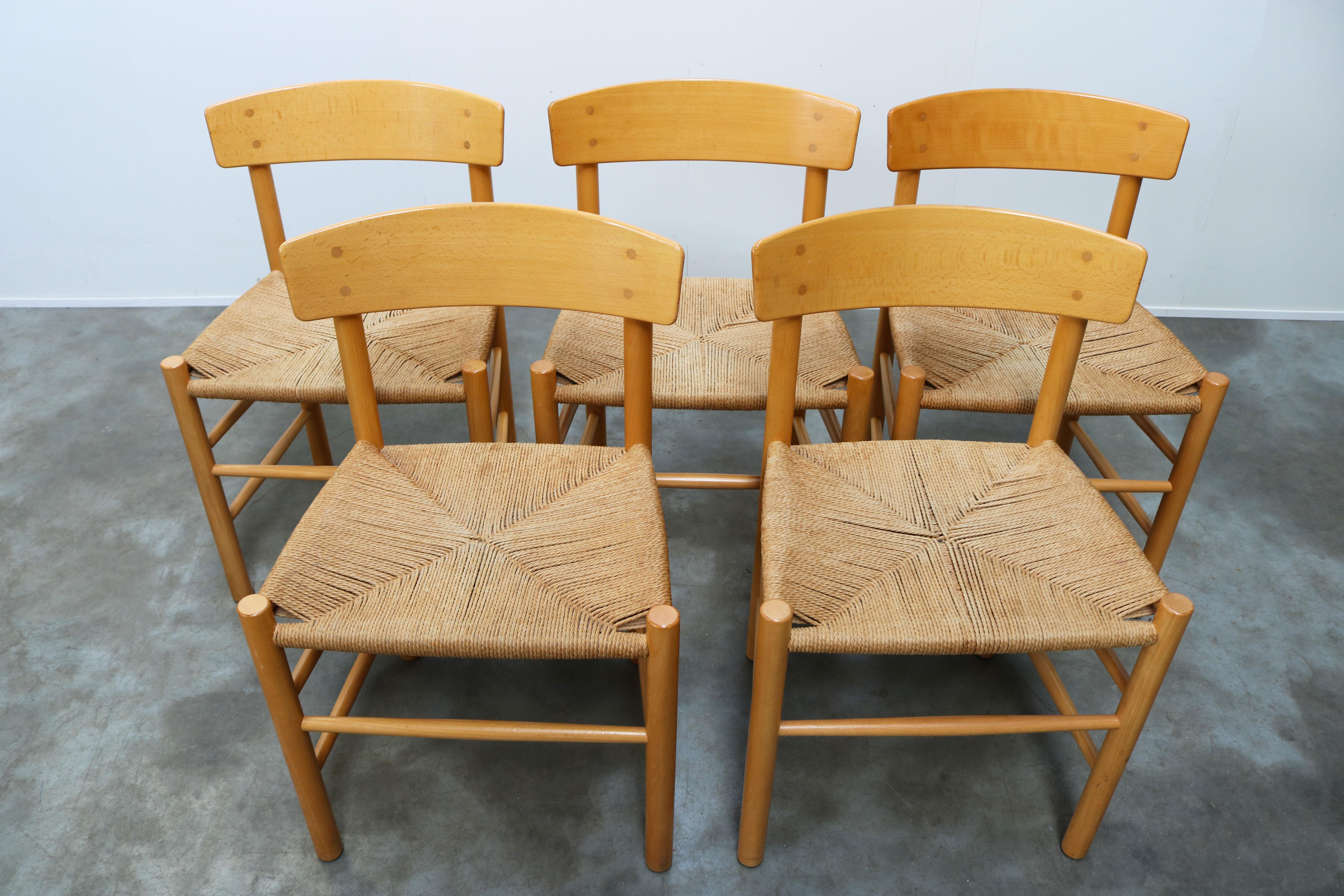 Danish Dining Set by Borge Mogensen for Fredericia 6284 Table J39 People Chairs 4