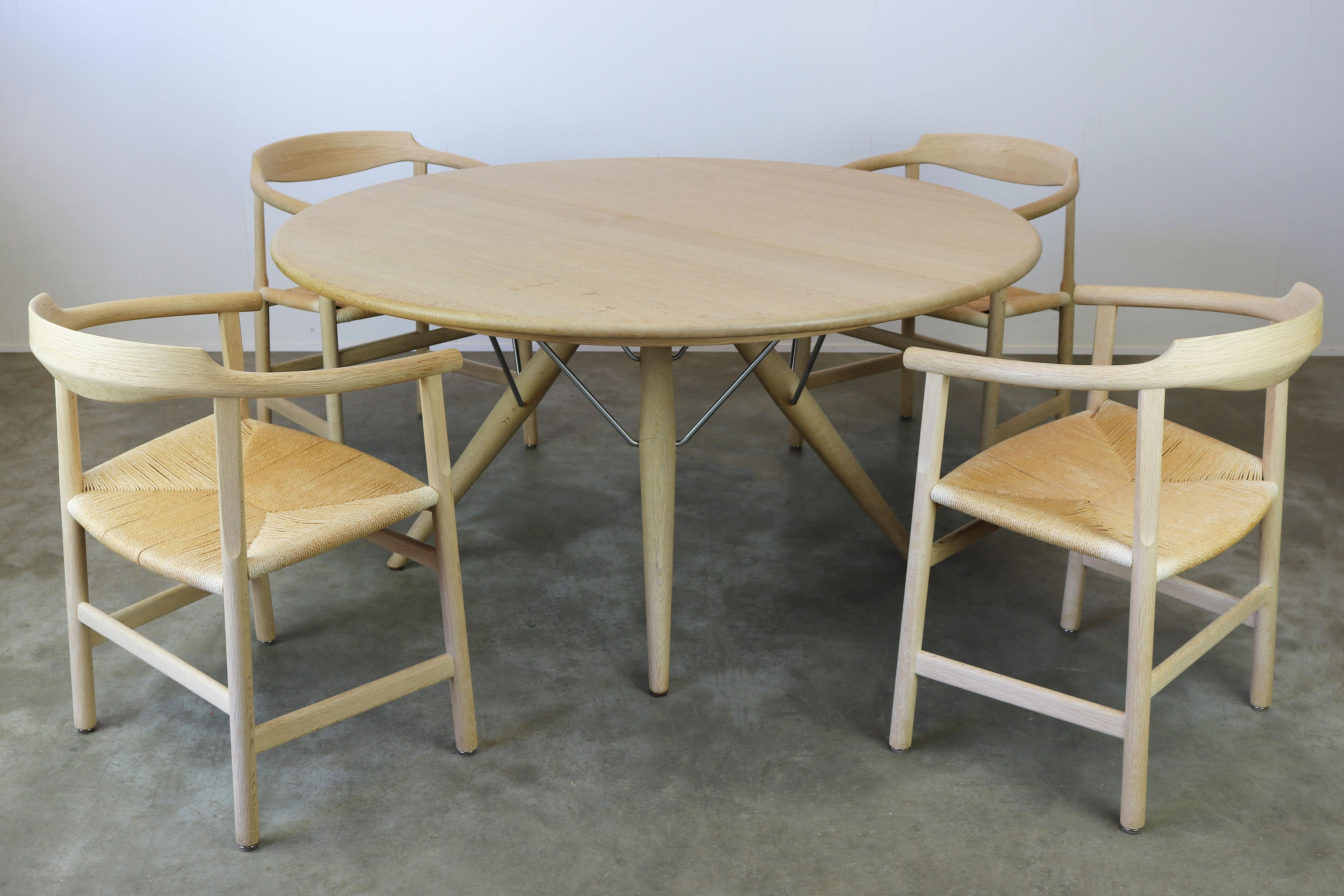 Danish Dining Set by Hans J Wegner for PP Mobler Model PP75 and PP205 Oak 1980s 4