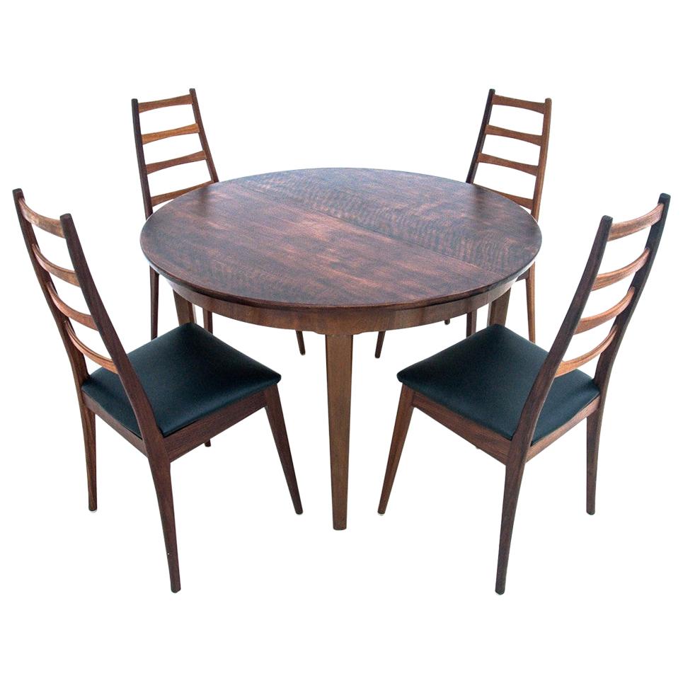 Danish Dining Set with 4 Chairs, Danish Design, 1960s