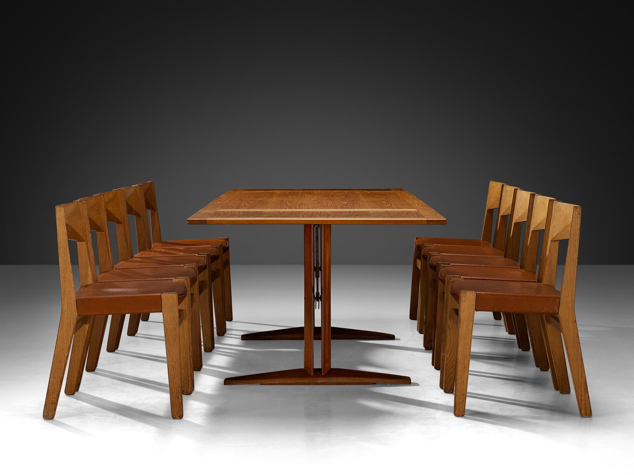 Milieu du XXe siècle Ensemble de salle à manger danois avec table à abattant et chaises Rieper John Vedel en vente
