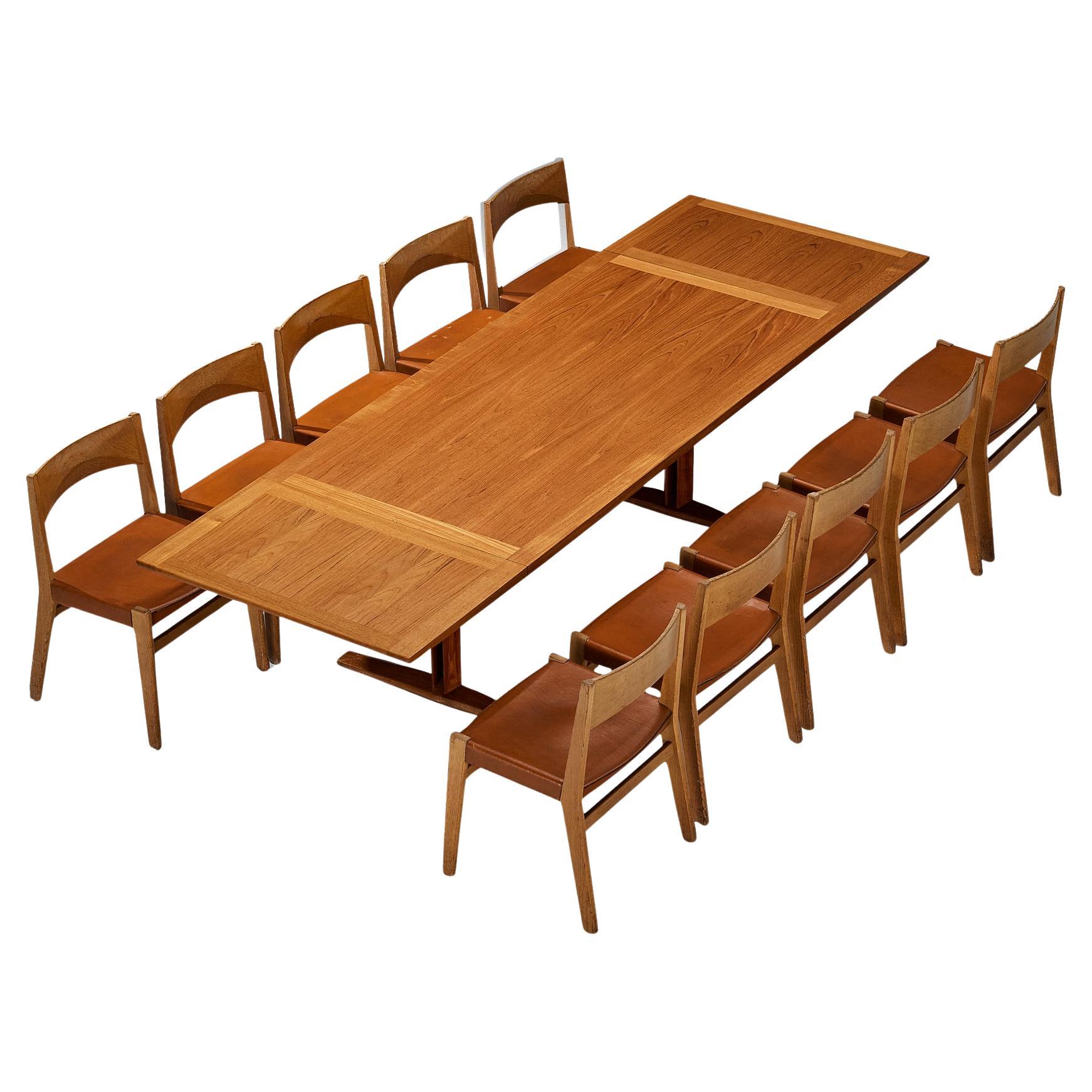 Ensemble de salle à manger danois avec table à abattant et chaises Rieper John Vedel
