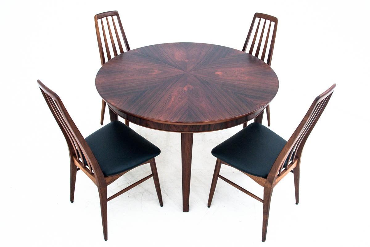 Scandinavian Modern Danish Dining Set with Niels Koefoed Chairs, Restored