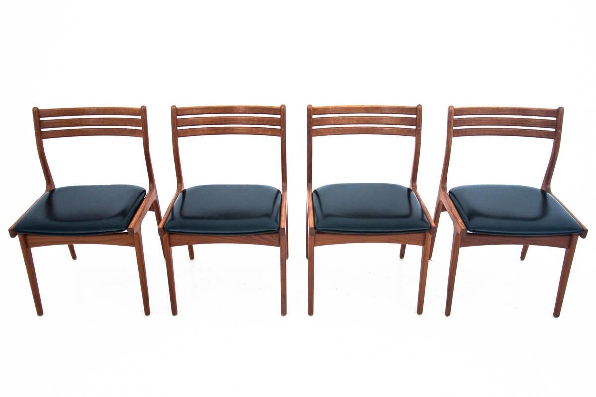 Danish Dining Table and Chairs Set, 1960s, Set of 5 In Good Condition In Chorzów, PL