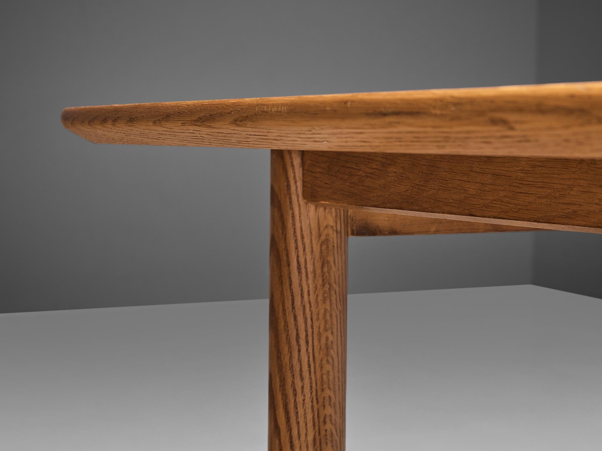 Danish Dining Table in Oak with Brass Feet  For Sale 5