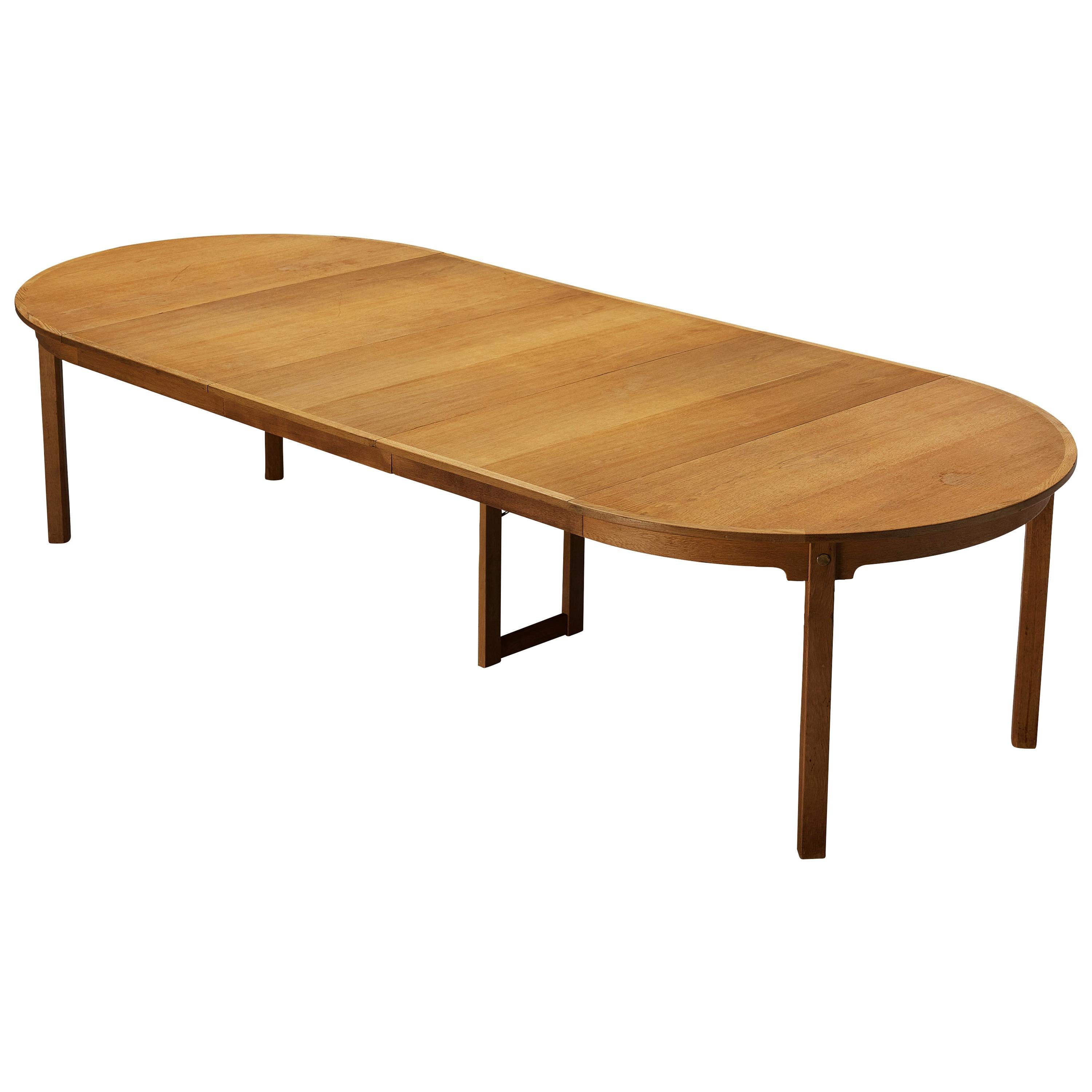 Danish Dining Table in Oak with Three Extension Leaves