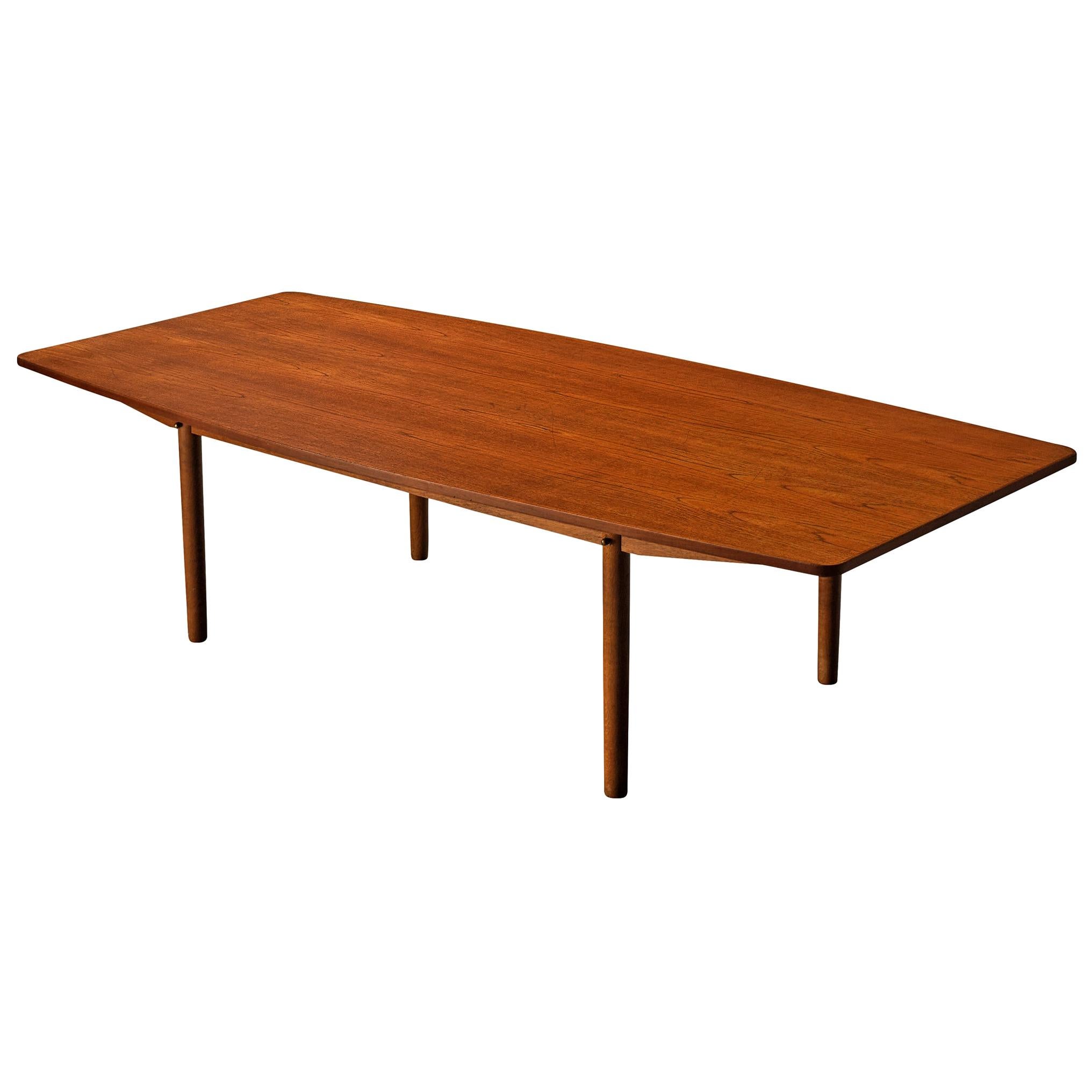 Danish Dining Table in Teak with Boat-Shaped Top