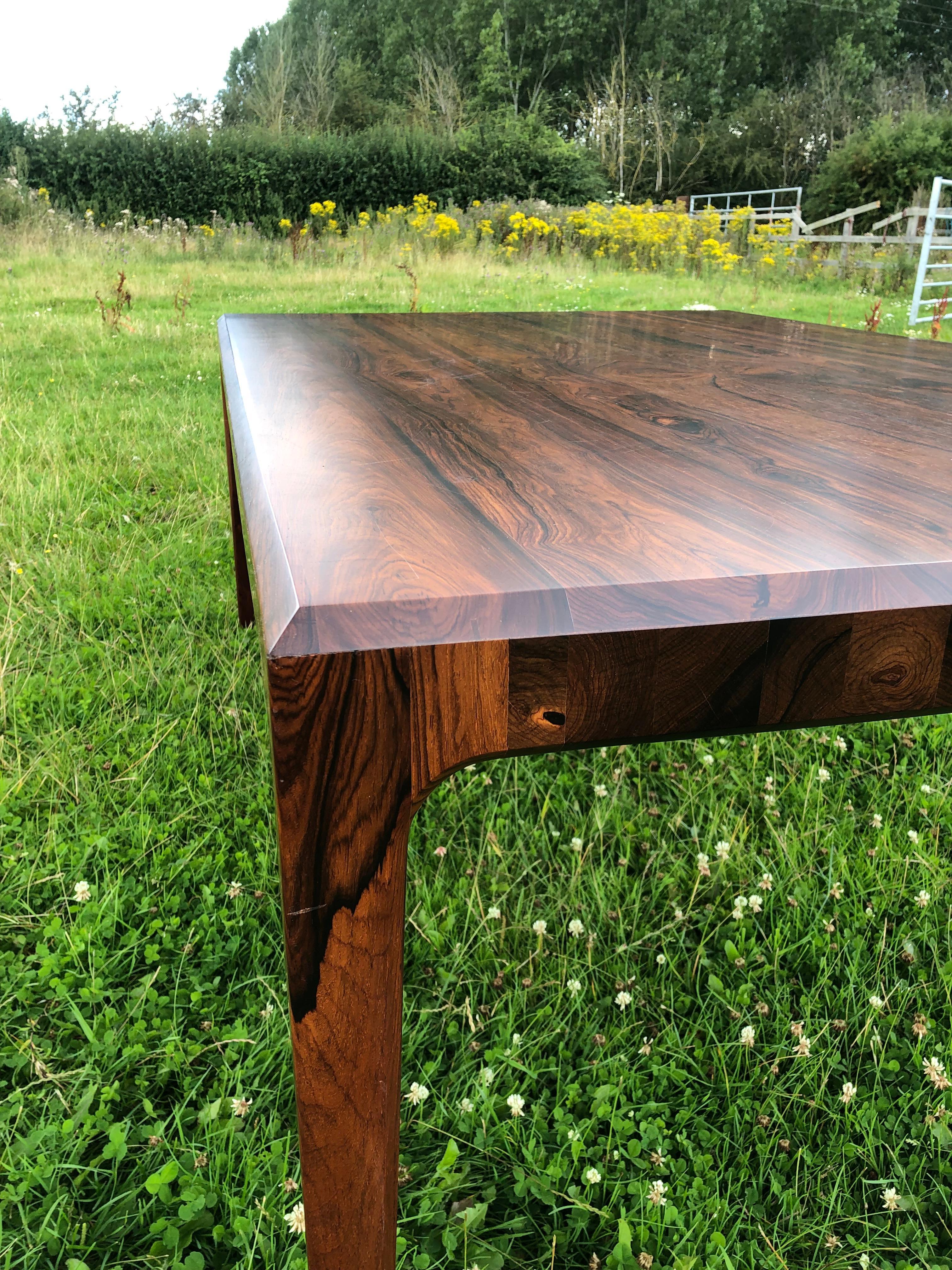 20th Century Danish Dining Table of Solid Rosewood  For Sale