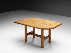 Danish Dining Table With Leaf Shaped Top in Solid Pine