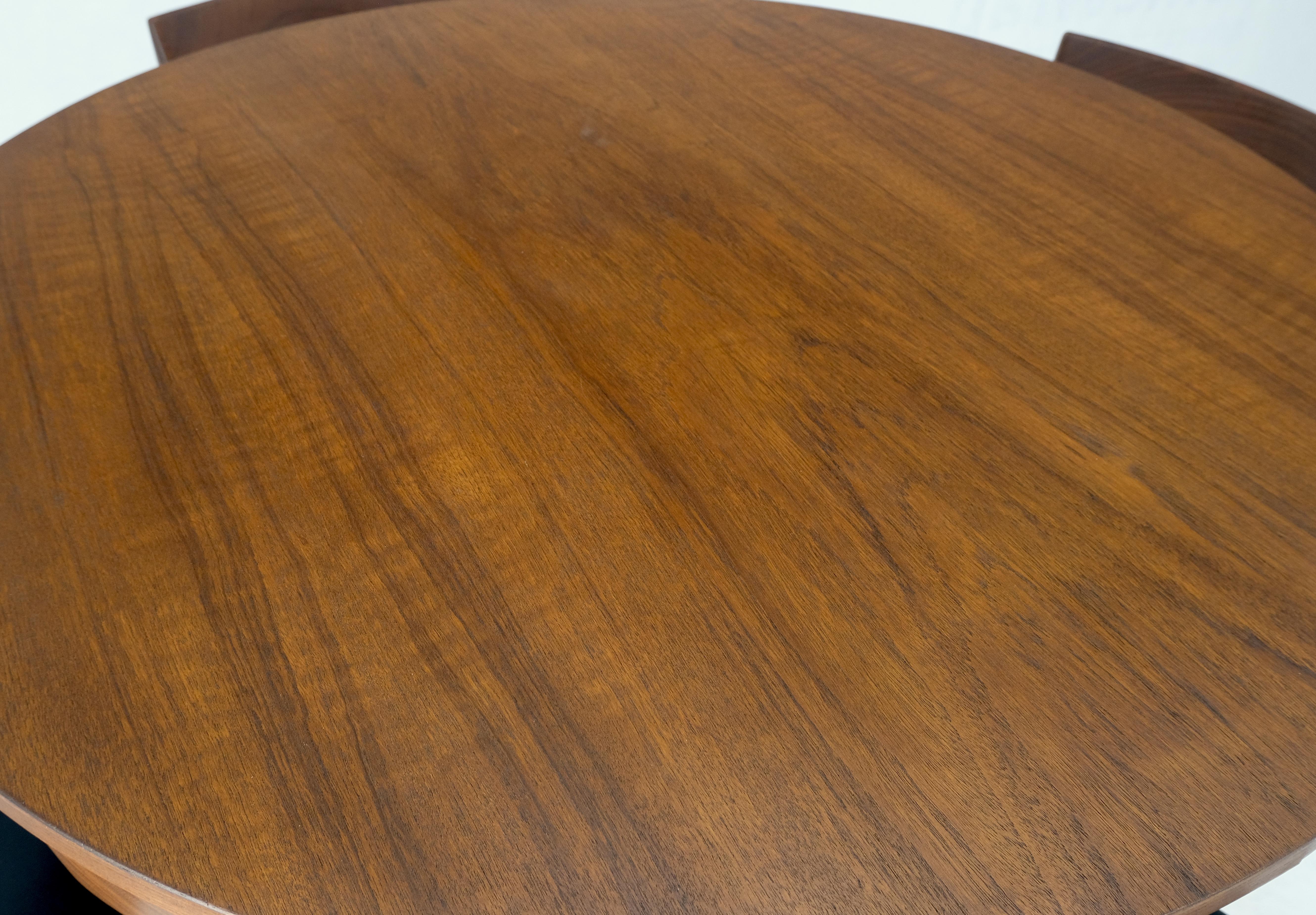 Leather Danish Dining Teak Chairs Table Set 