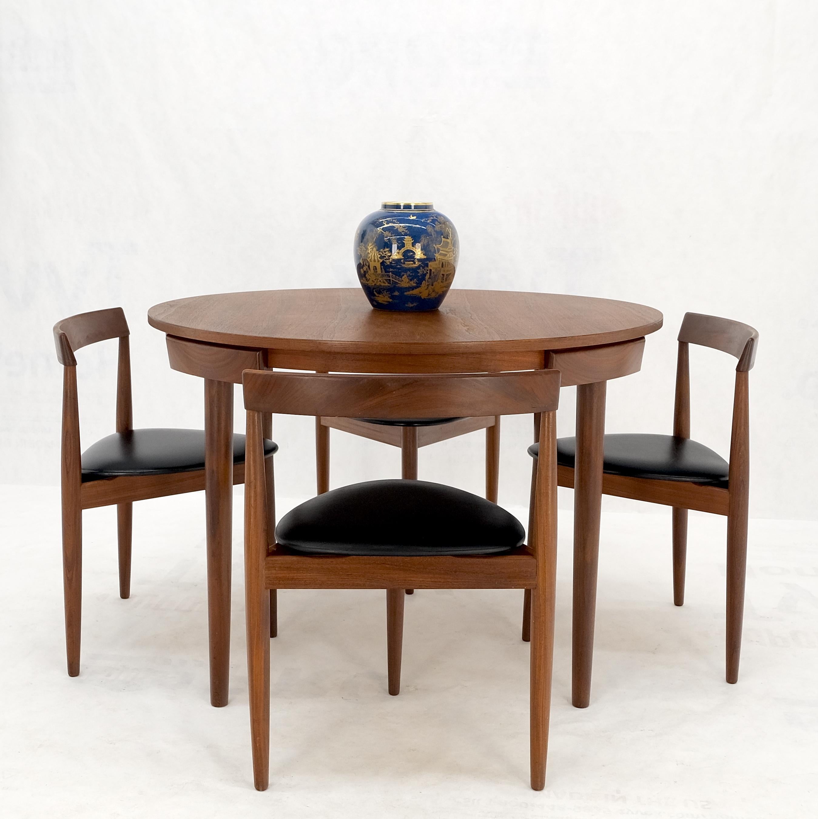 20th Century Danish Dining Teak Chairs Table Set 