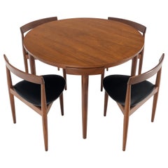 Danish Dining Teak Chairs Table Set "Roundette" Hans Olsen for Frem Røjle Mint!