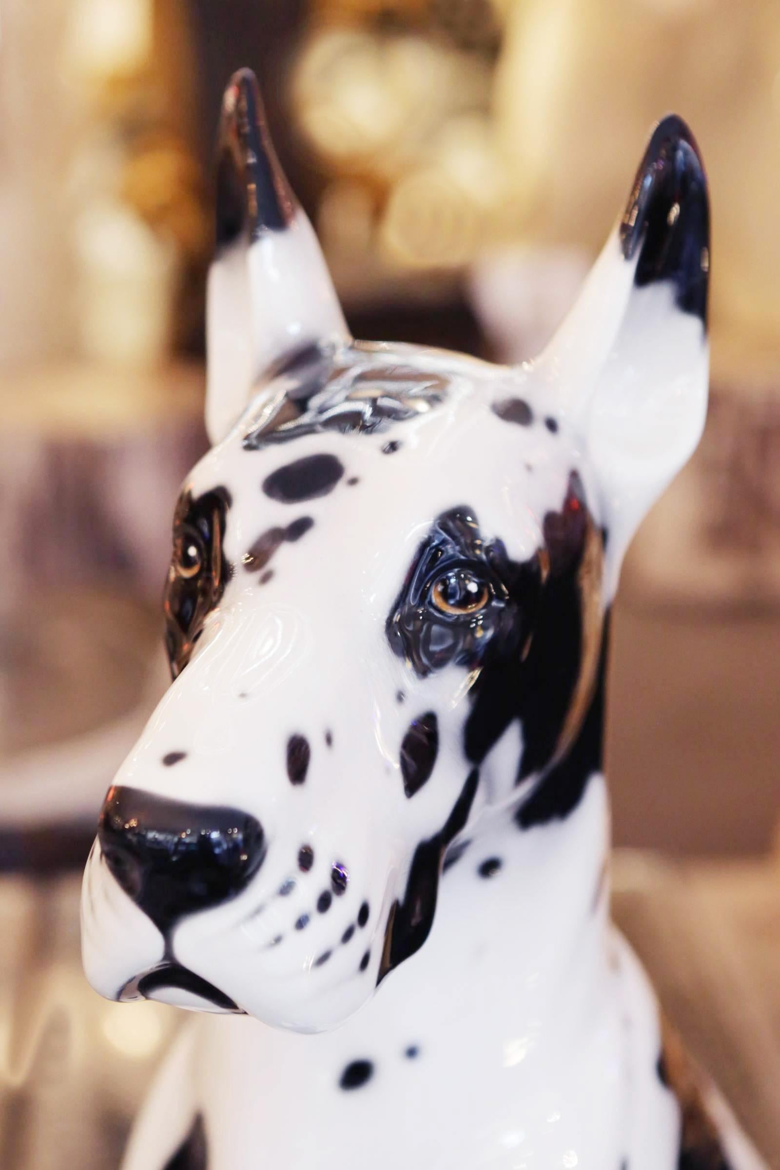 Ceramic Danish Dog Sculpture