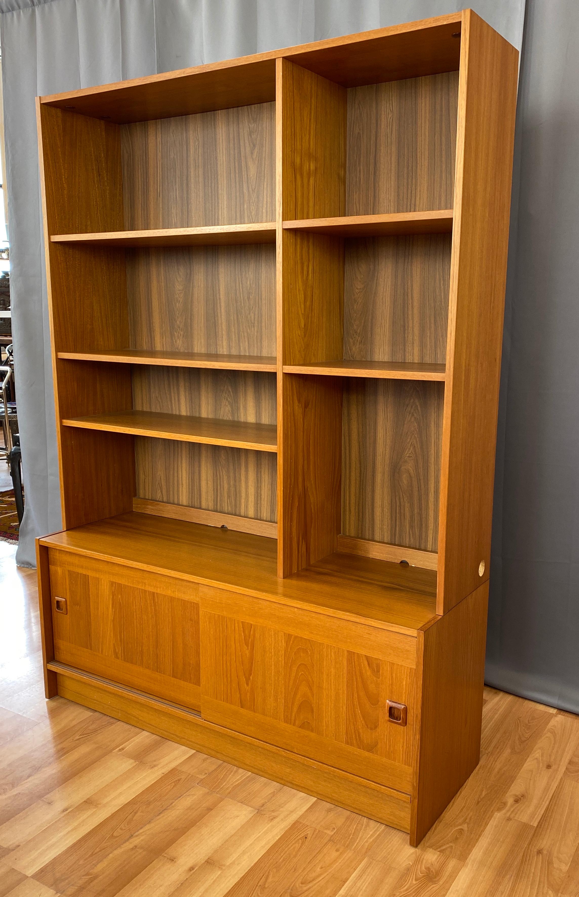 Scandinavian Modern Danish Domino Teak Credenza & Shelving Unit
