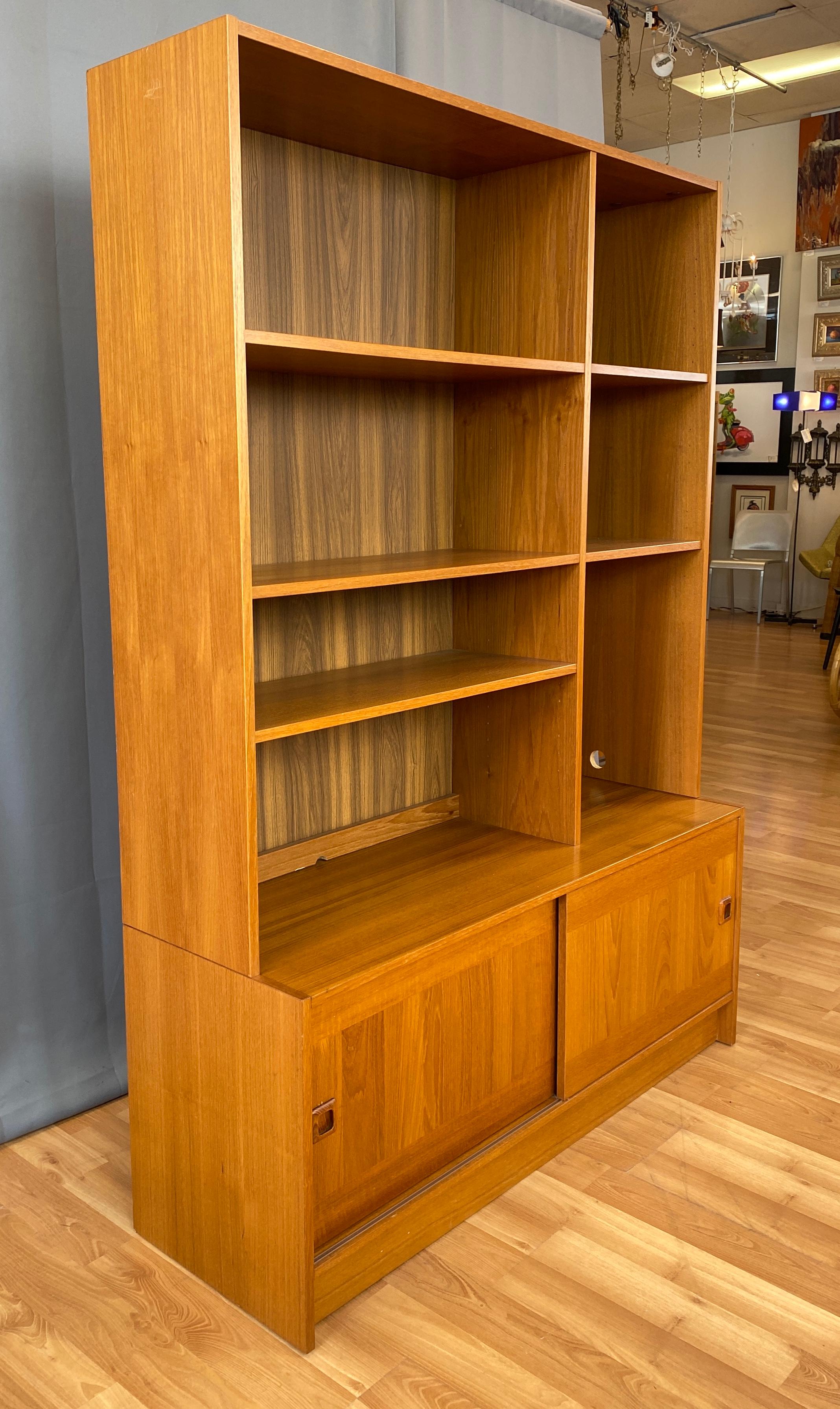 Danish Domino Teak Credenza & Shelving Unit In Good Condition In San Francisco, CA