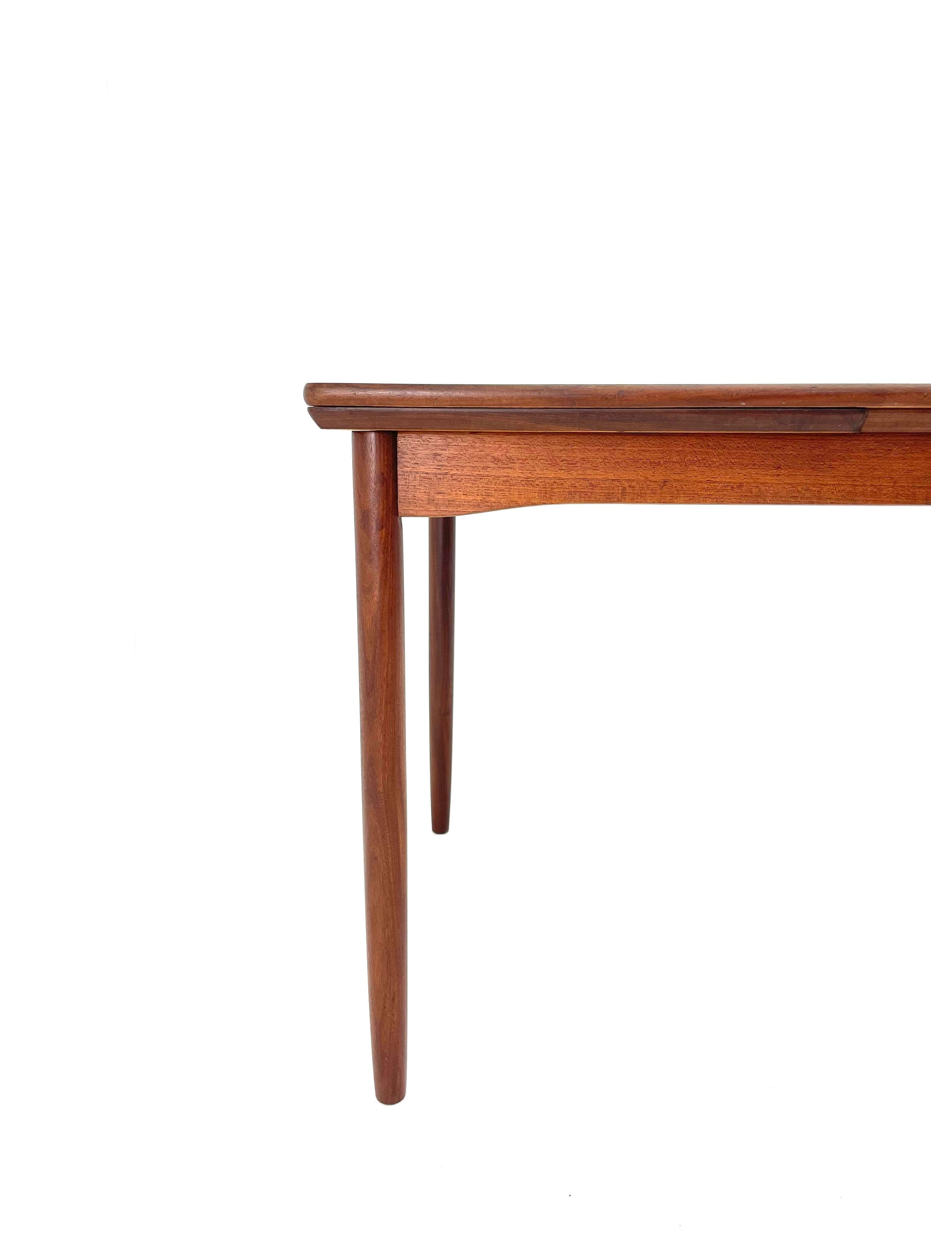 Danish Draw Leaf Table in Teak In Good Condition In San Diego, CA