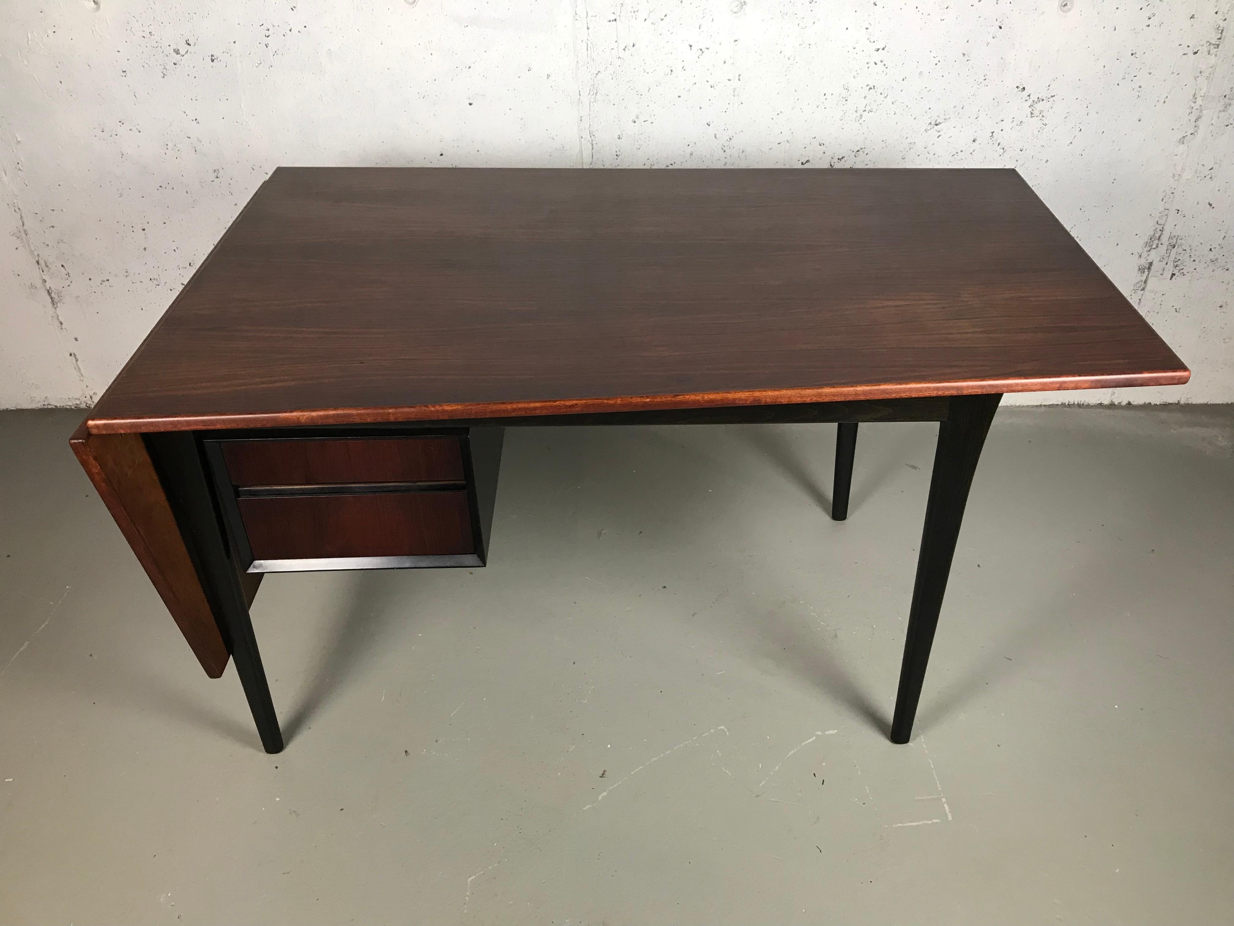 Oak Danish Drop Leaf Desk in Rosewood by Arne Vodder for Sibast