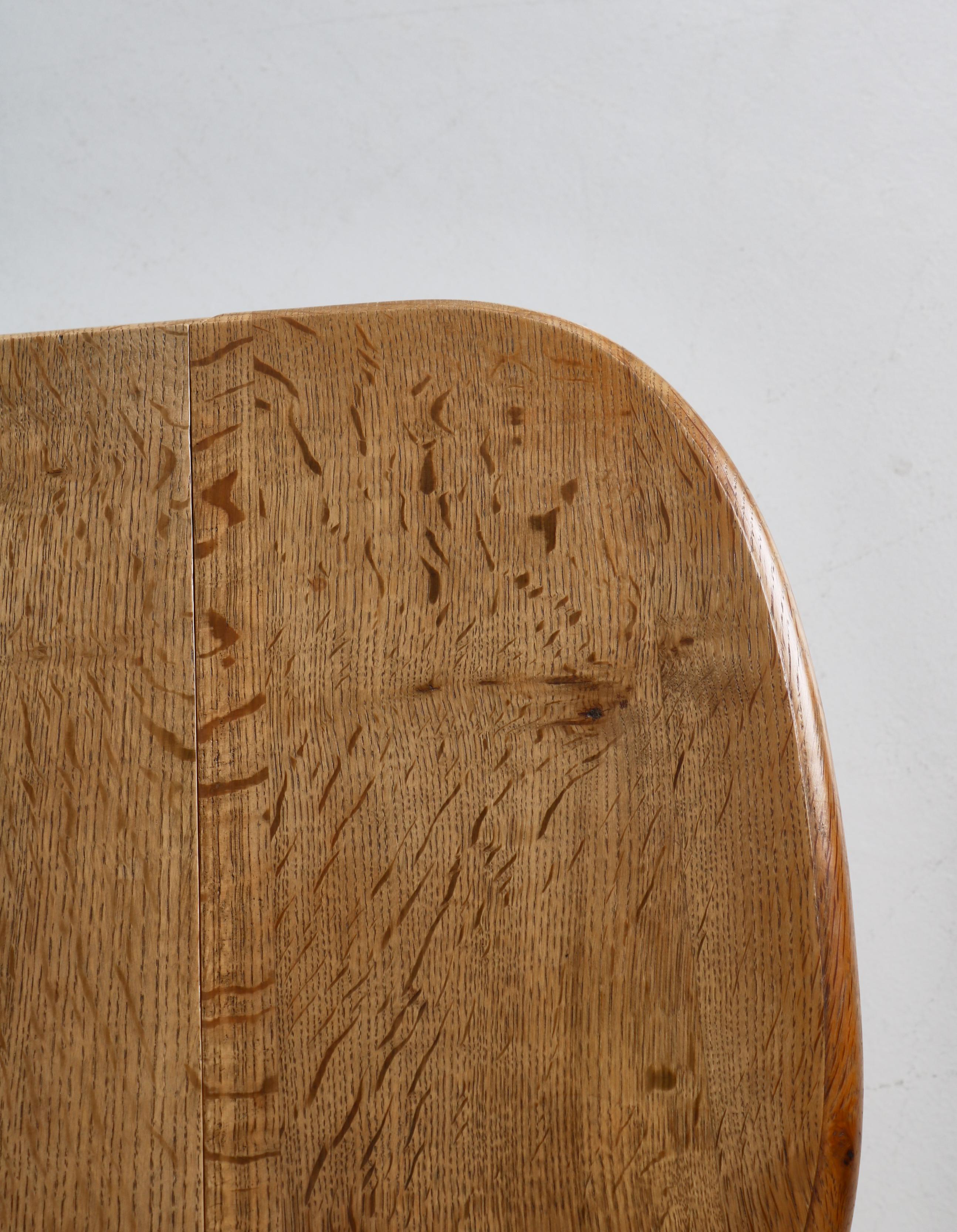 Danish Drop-Leaf Table in Quartersawn Oak by Henry Kjærnulf, 1960s For Sale 12