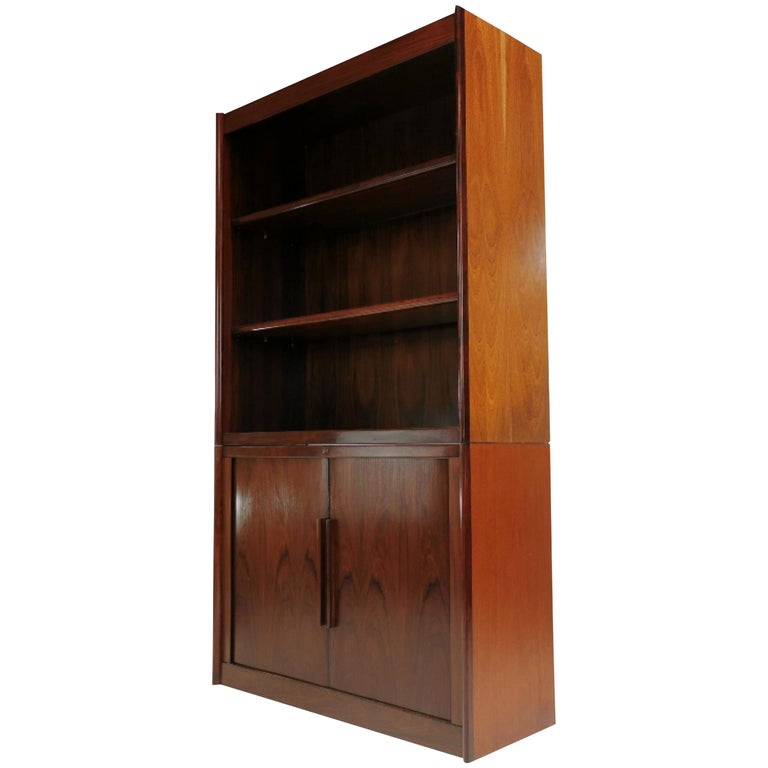 Danish Dyrlund Rosewood Display Wall Unit For Sale at 1stDibs