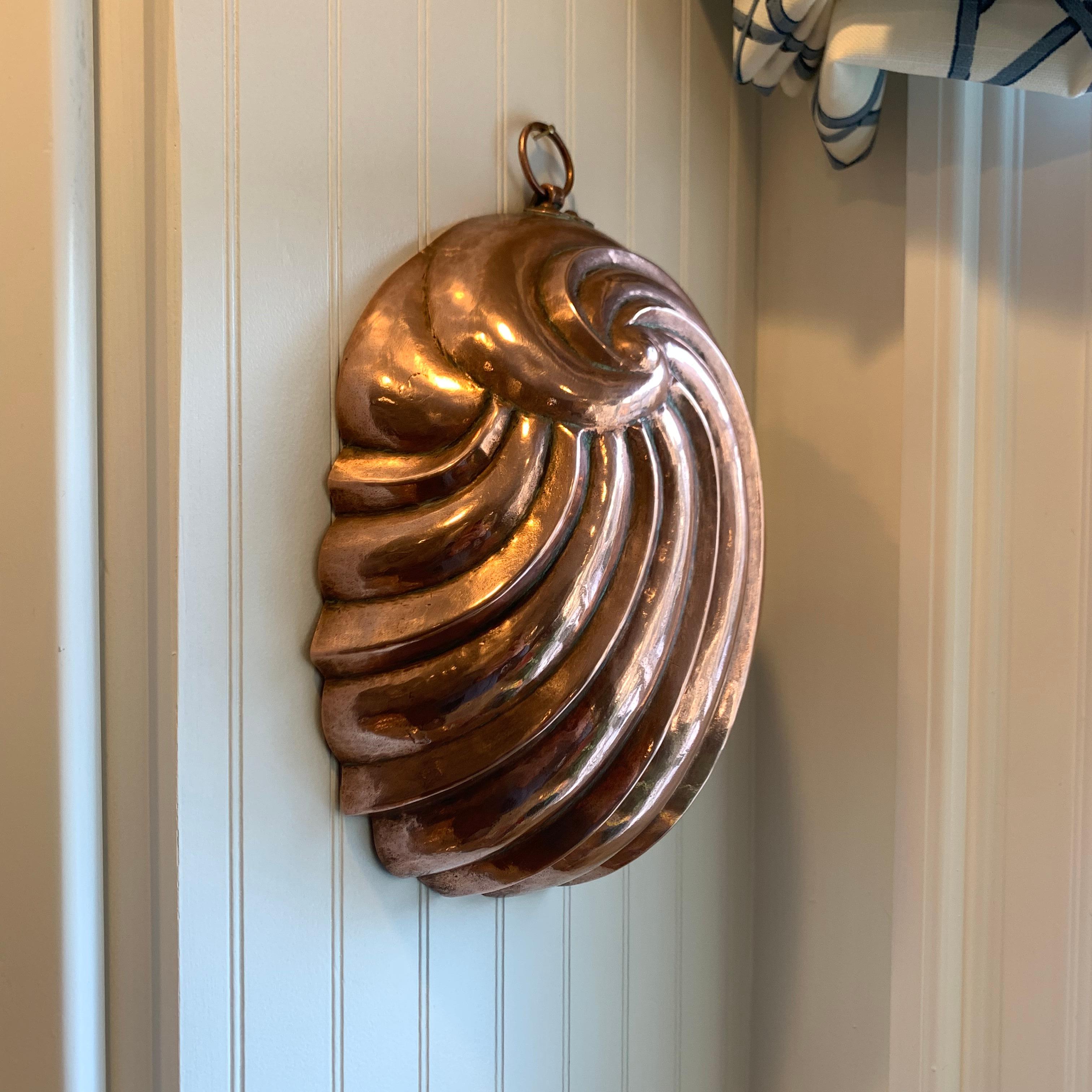 Danish Early 19th Century Copper Form or Dish in the Shape of a Conch 9