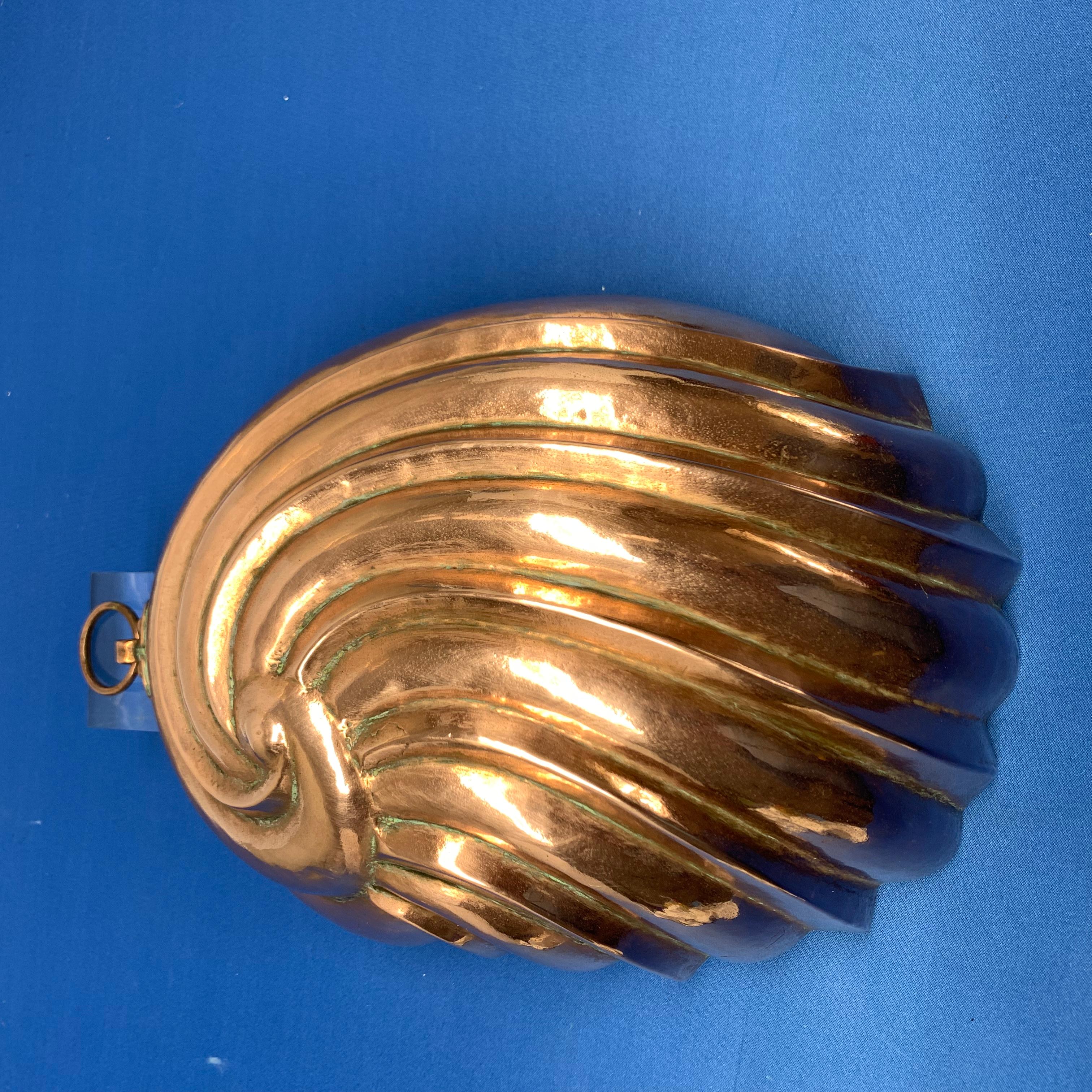 Danish Early 19th Century Copper Form or Dish in the Shape of a Conch In Good Condition In Haddonfield, NJ
